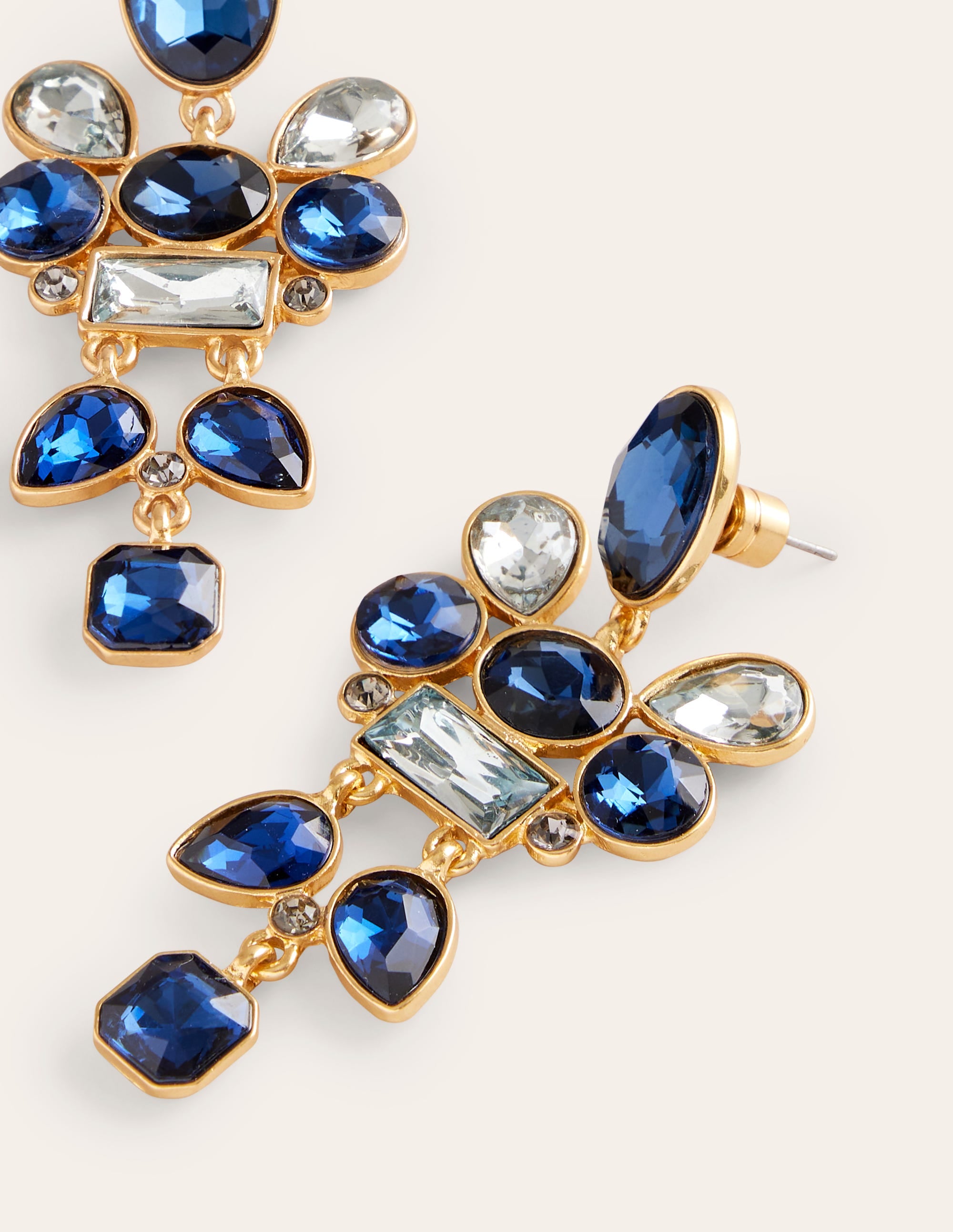 Mega Cluster Jewel Earrings-Blue - Image 3