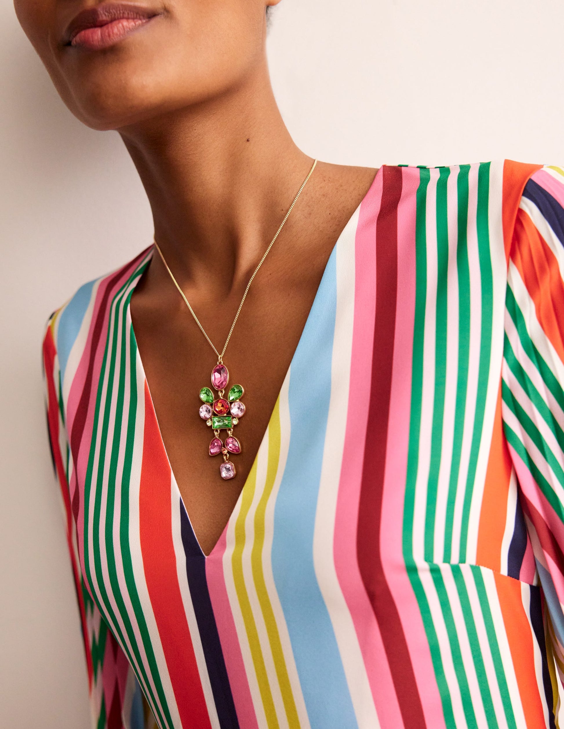 Mega Cluster Jewel Pendant-Pink-1