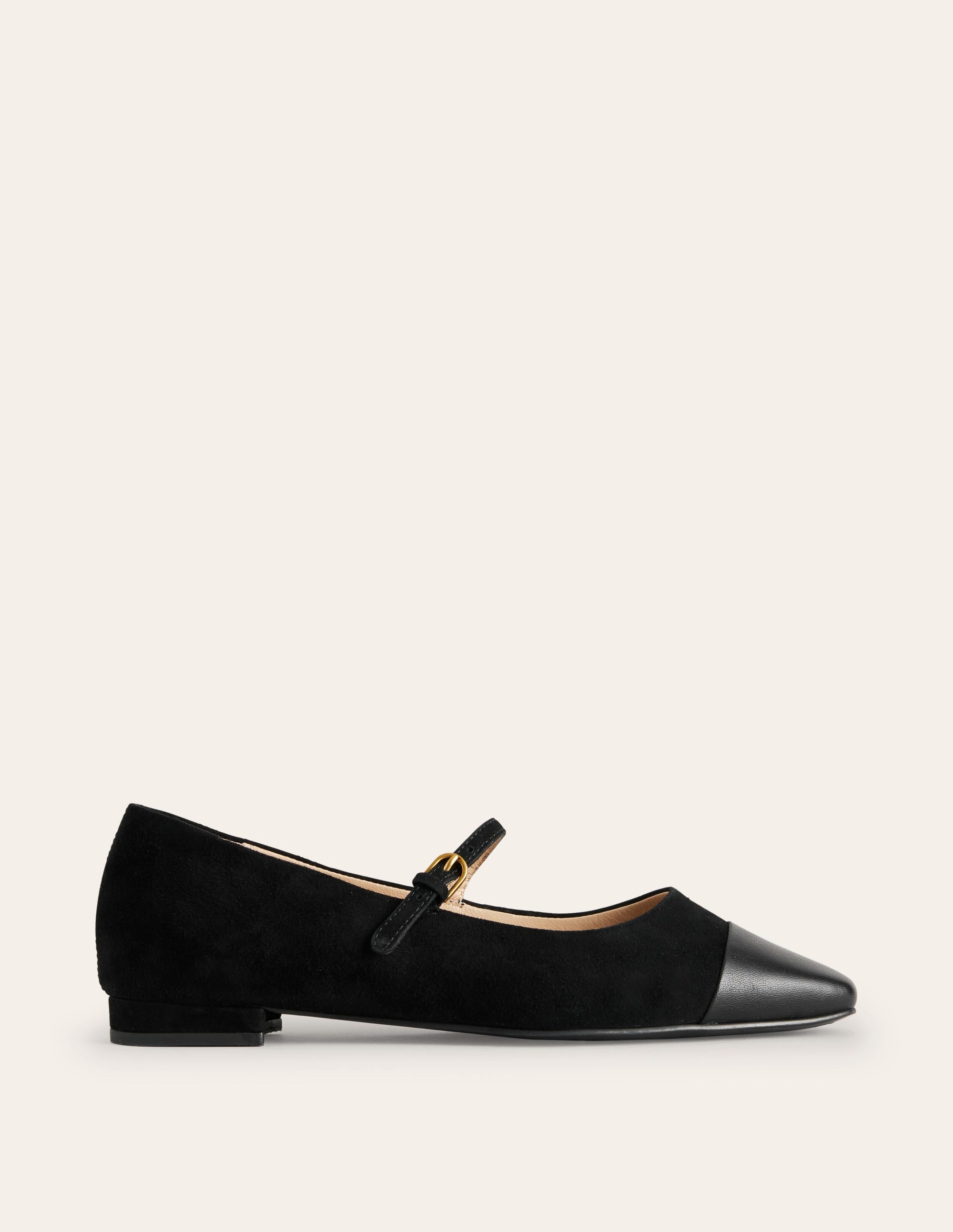 Penelope Mary Jane Flat-Black Suede - Image 1