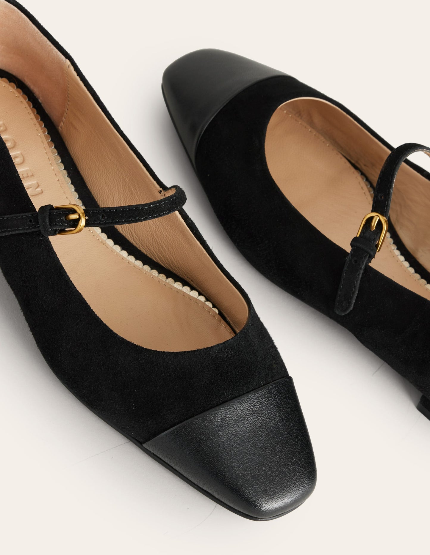 Penelope Mary Jane Flat-Black Suede