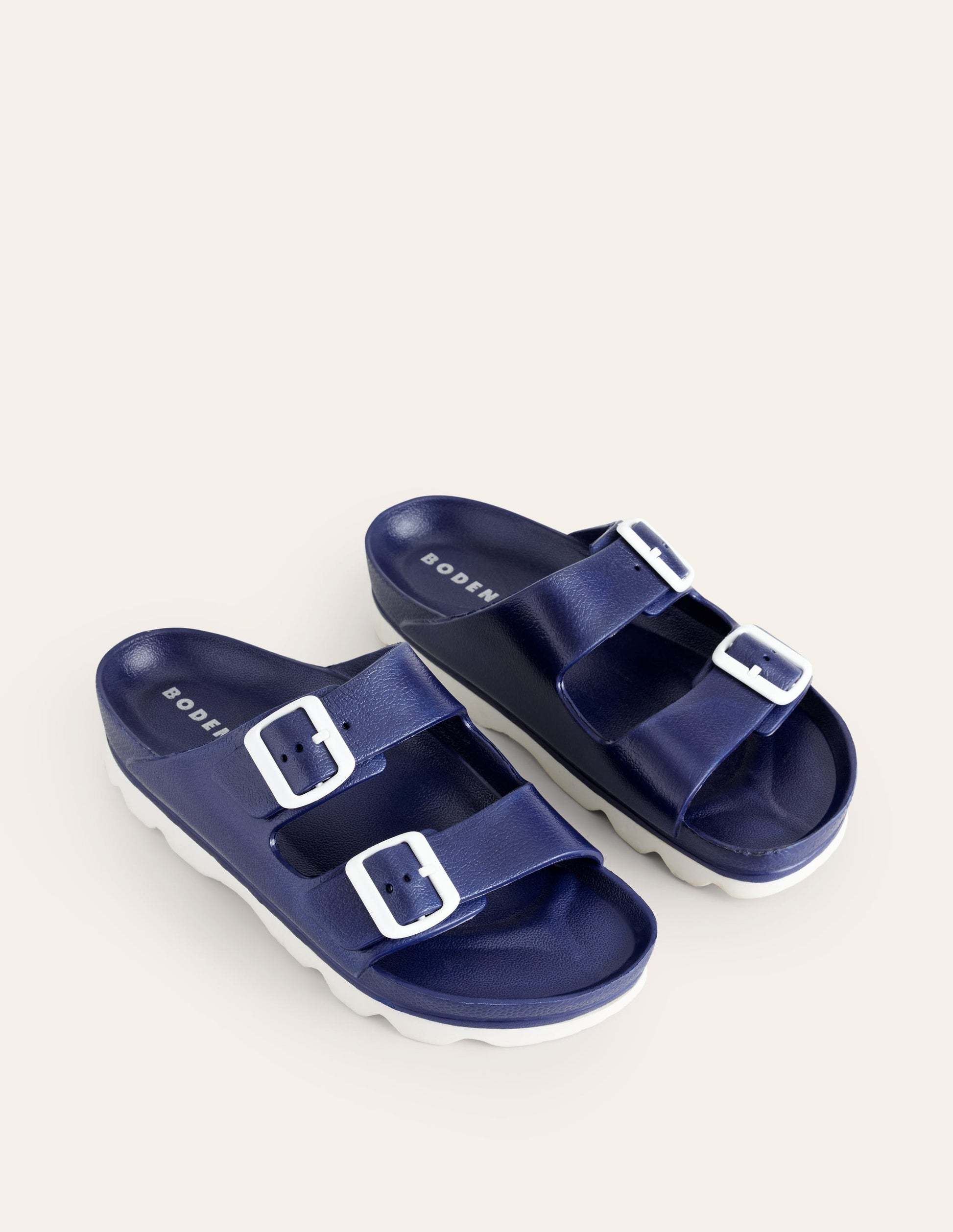 Lyla Double Buckle Sliders-Bright Blue-3
