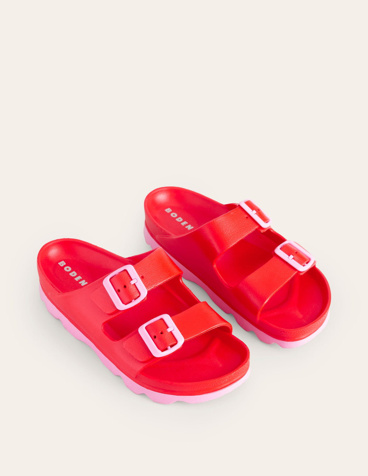 Lyla Double Buckle Sliders-Red - Image 3