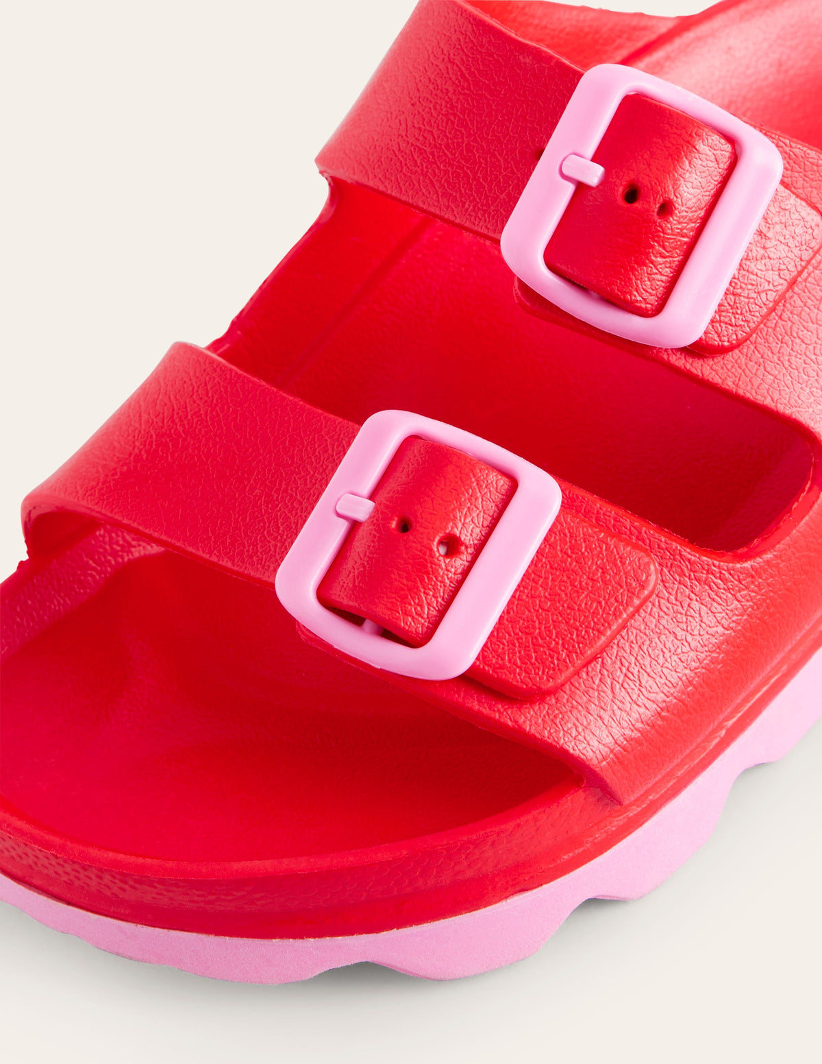 Lyla Double Buckle Sliders-Red - Image 4