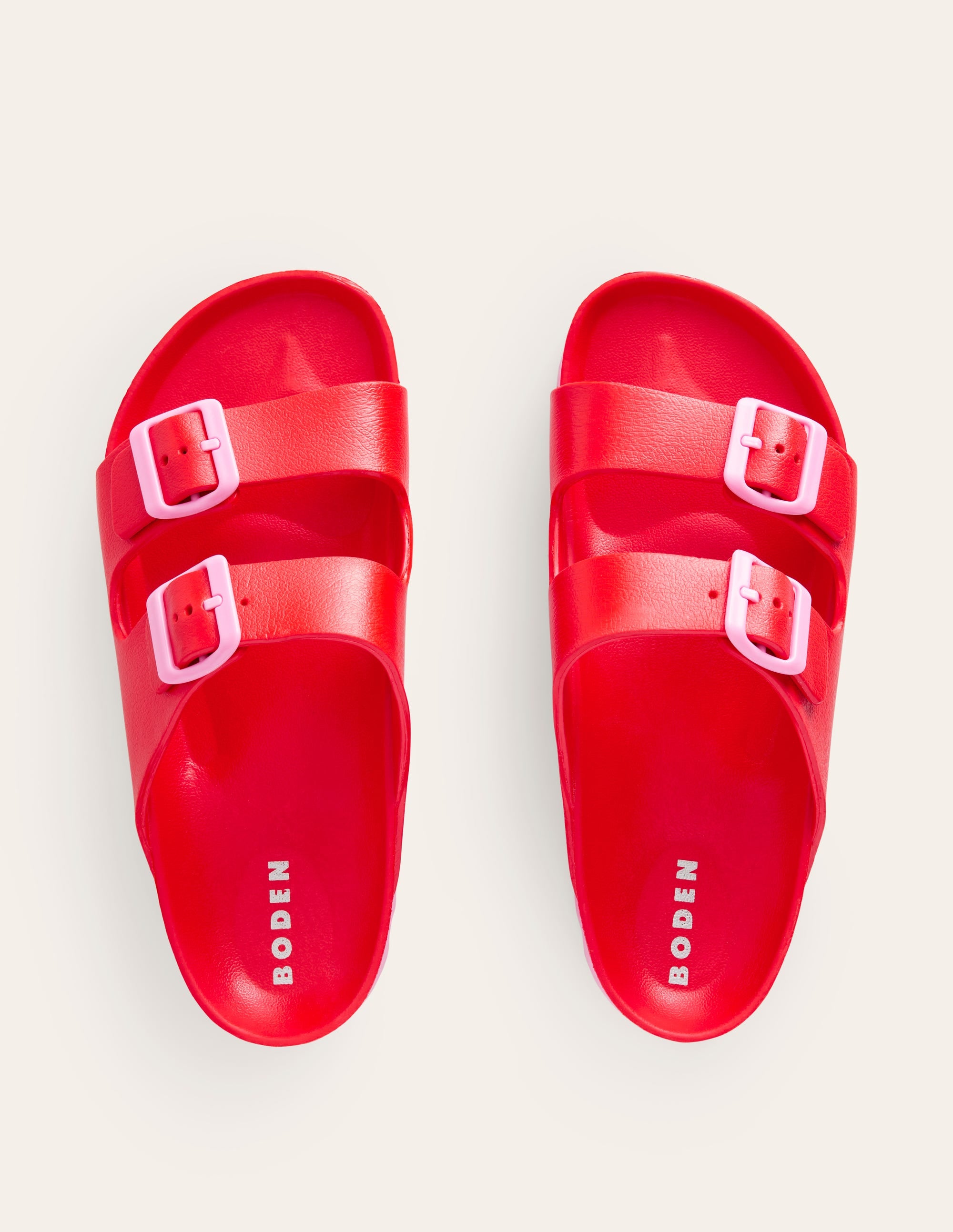Lyla Double Buckle Sliders-Red - Image 5
