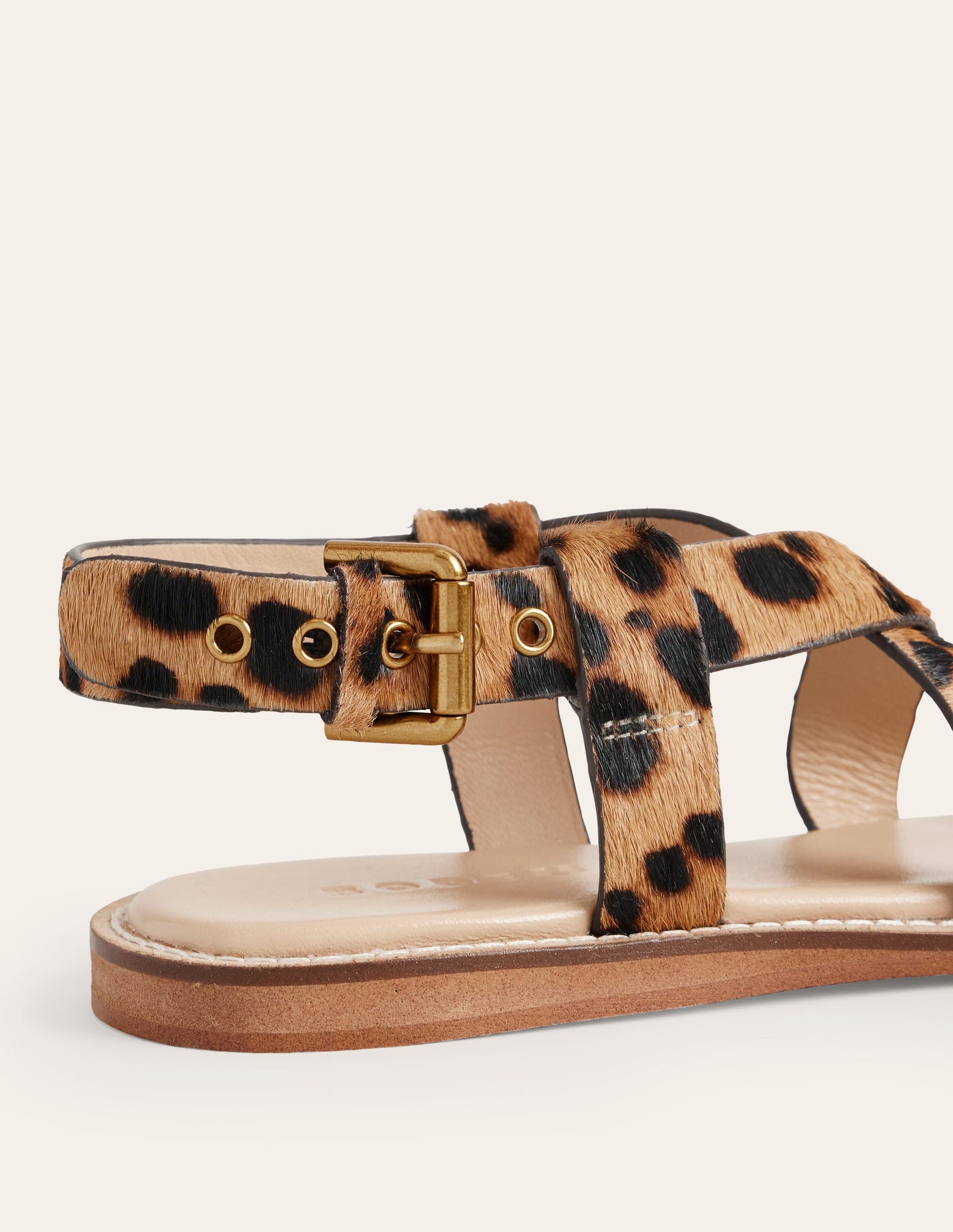 Cross Strap Flat Sandals-Classic Leopard