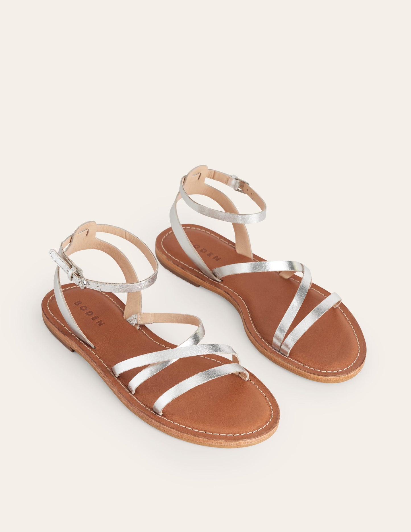 Everyday Flat Sandals-Silver Metallic