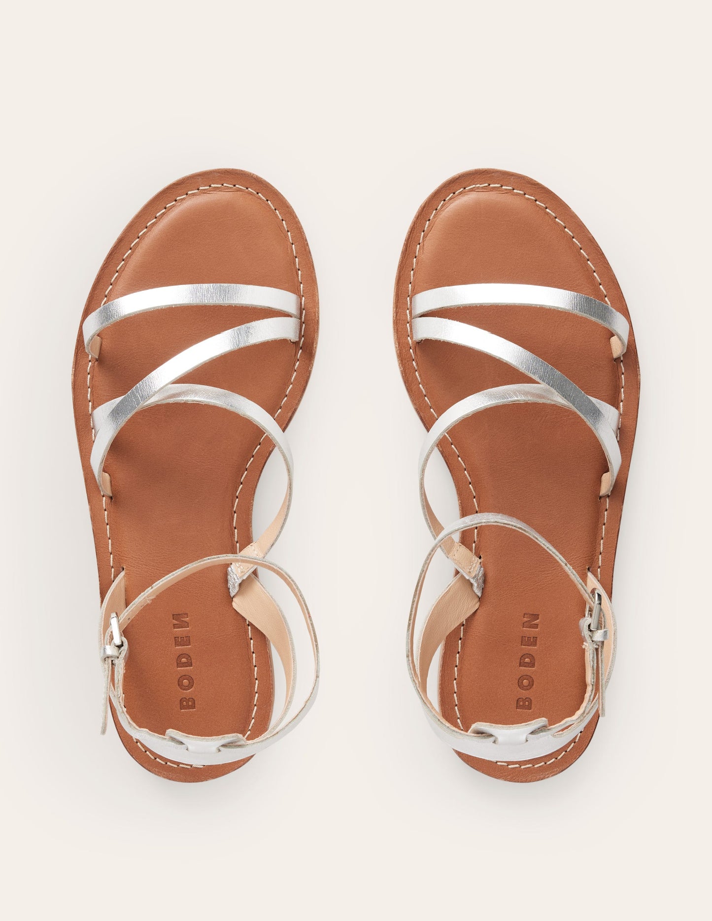 Everyday Flat Sandals-Silver Metallic