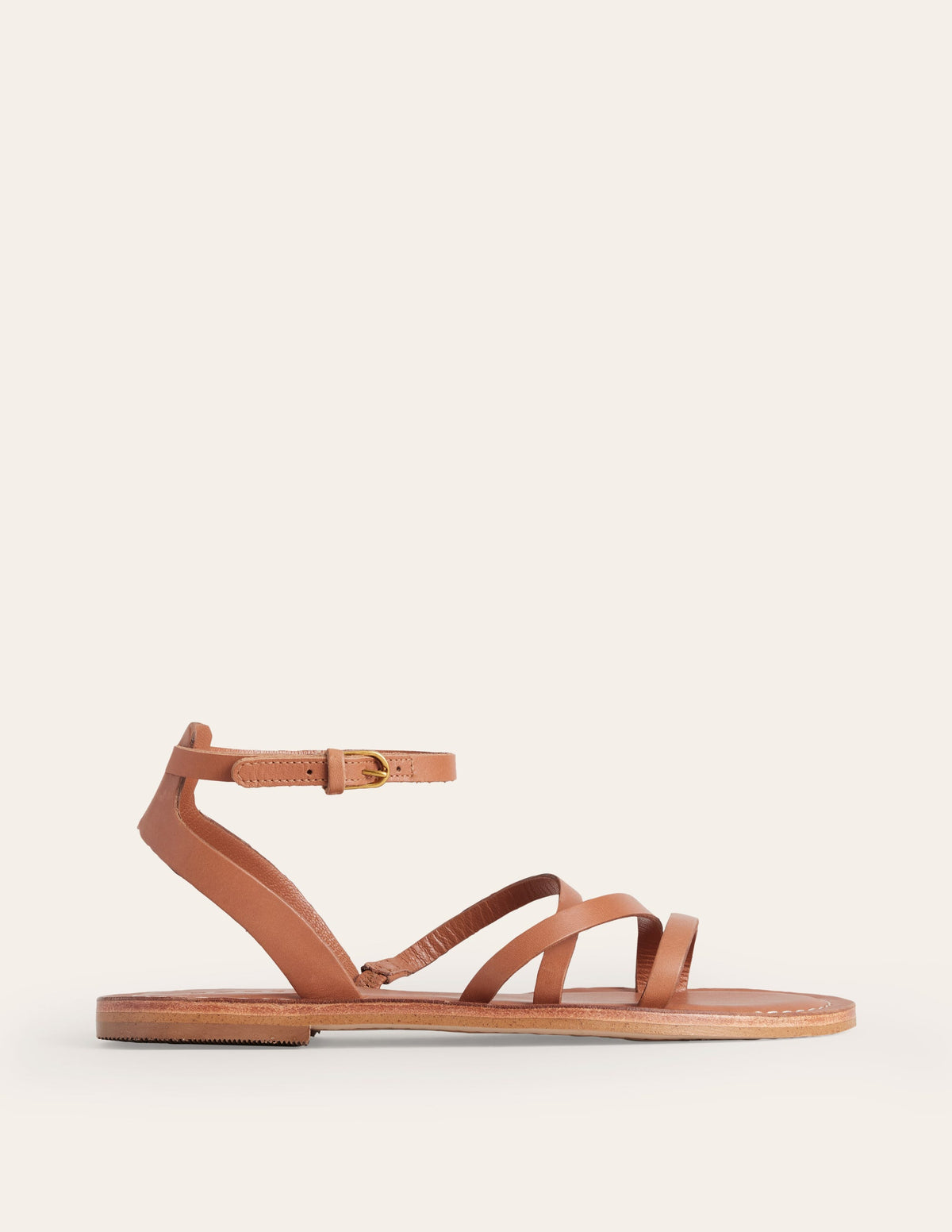 Everyday Flat Sandals-Tan Leather - Image 2