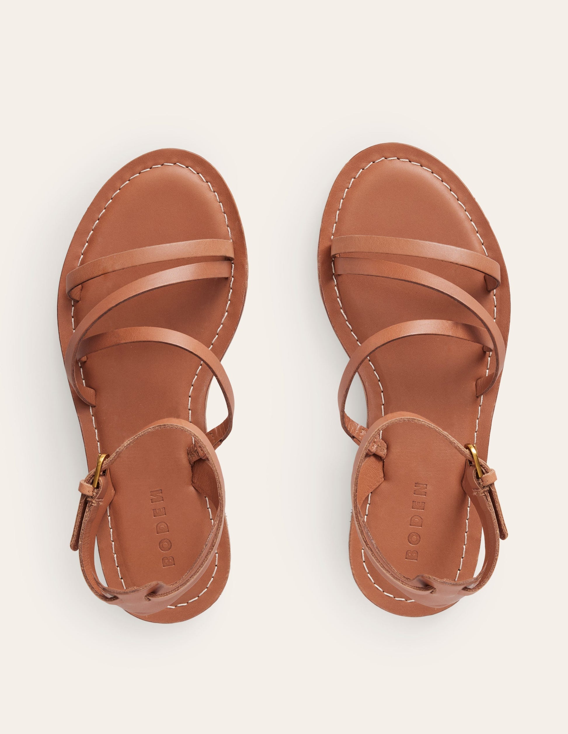 Everyday Flat Sandals-Tan Leather-5