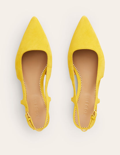 Cut Out Sling Back Flats-Maximillion Yellow