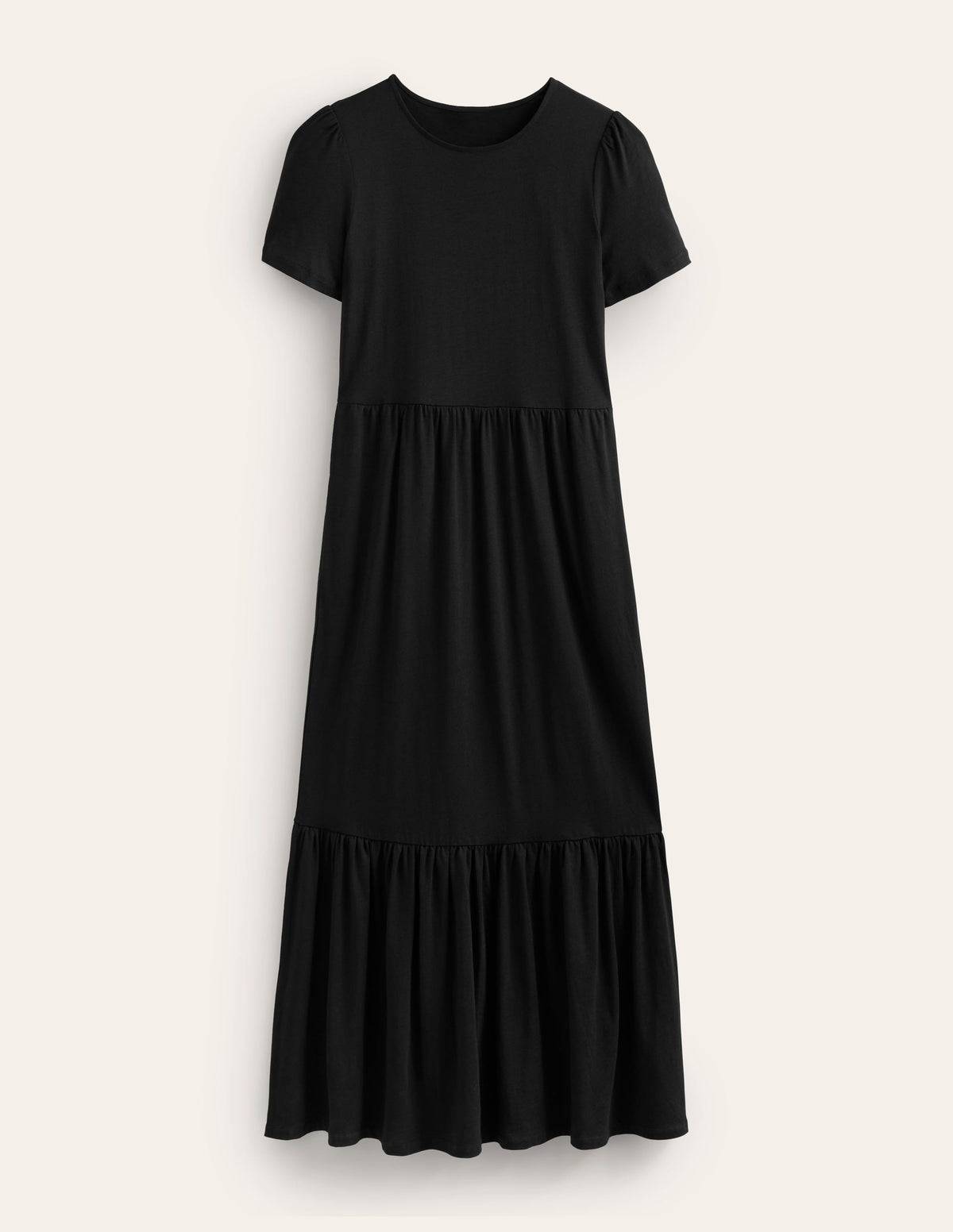 Emma Tiered Jersey Midi Dress-Black-5
