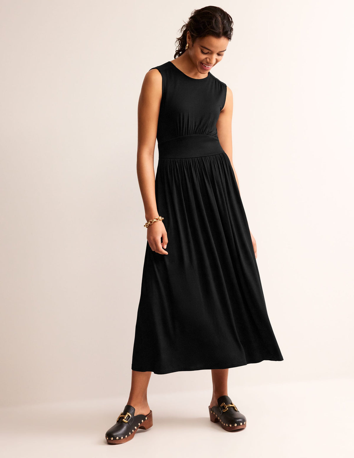 Thea Sleeveless Midi Dress-Black - Image 2