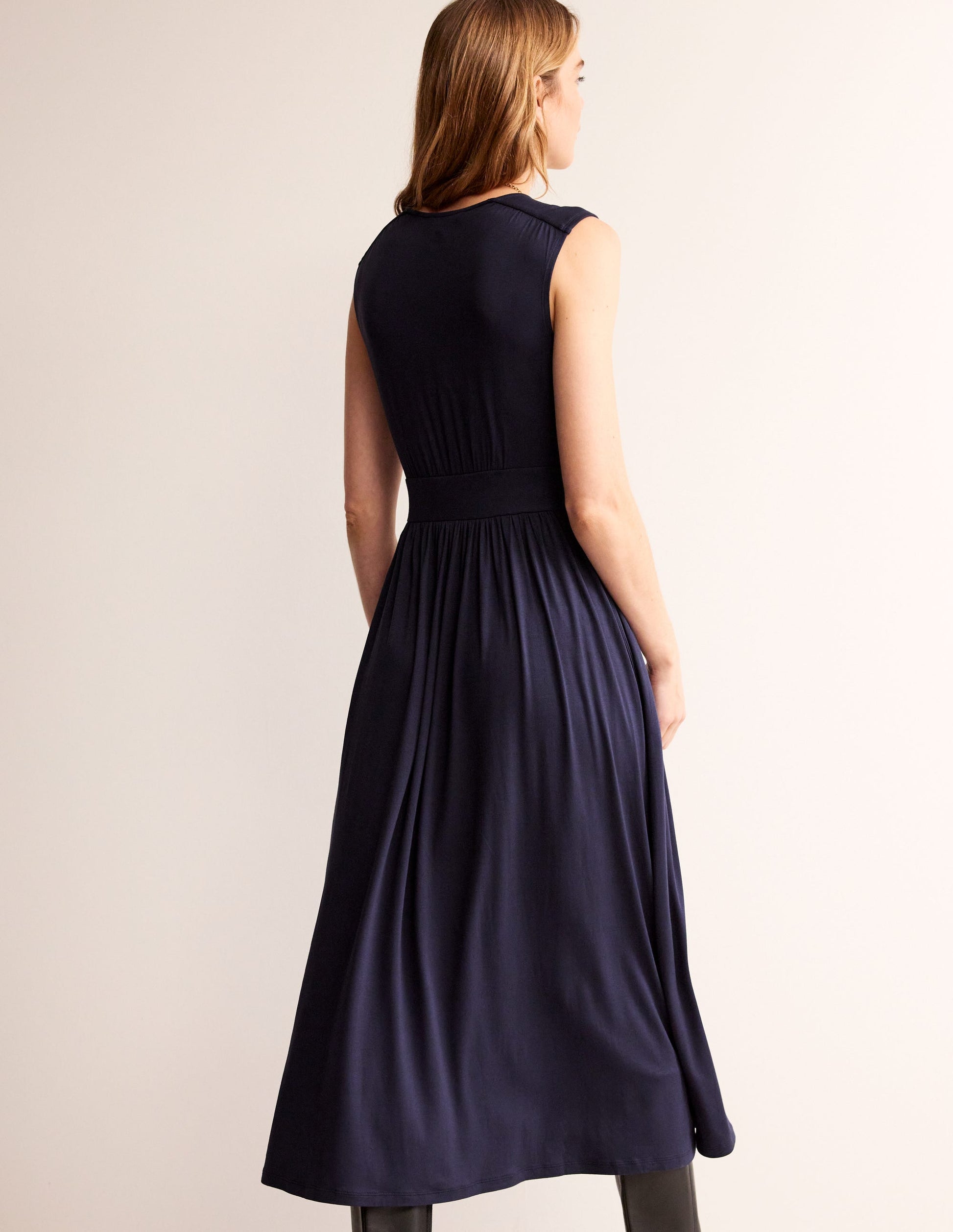 Thea Sleeveless Midi Dress-Navy-3