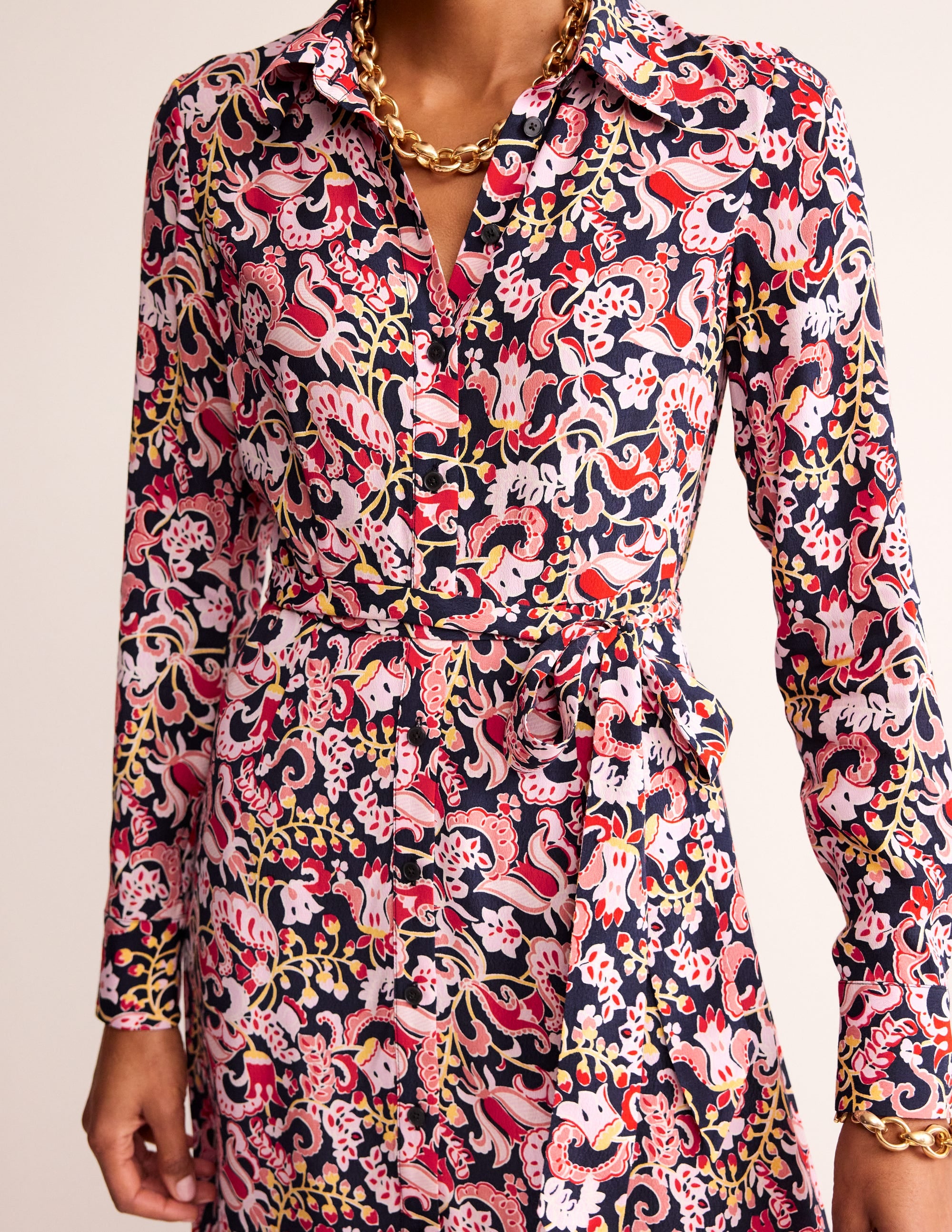 Kate Midi Shirt Dress-Soft Peony, Sweet Pea - Image 2