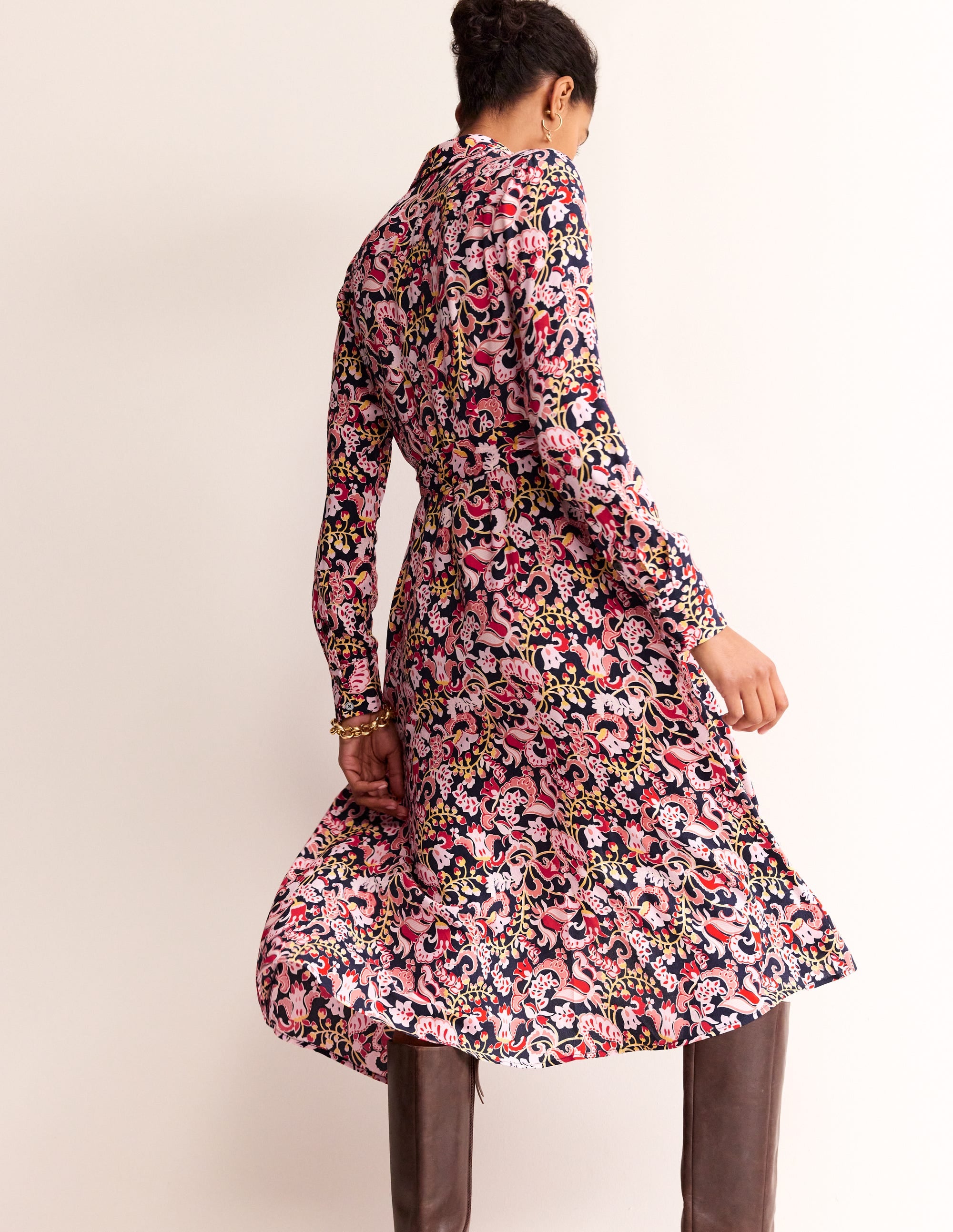 Kate Midi Shirt Dress-Soft Peony, Sweet Pea - Image 3
