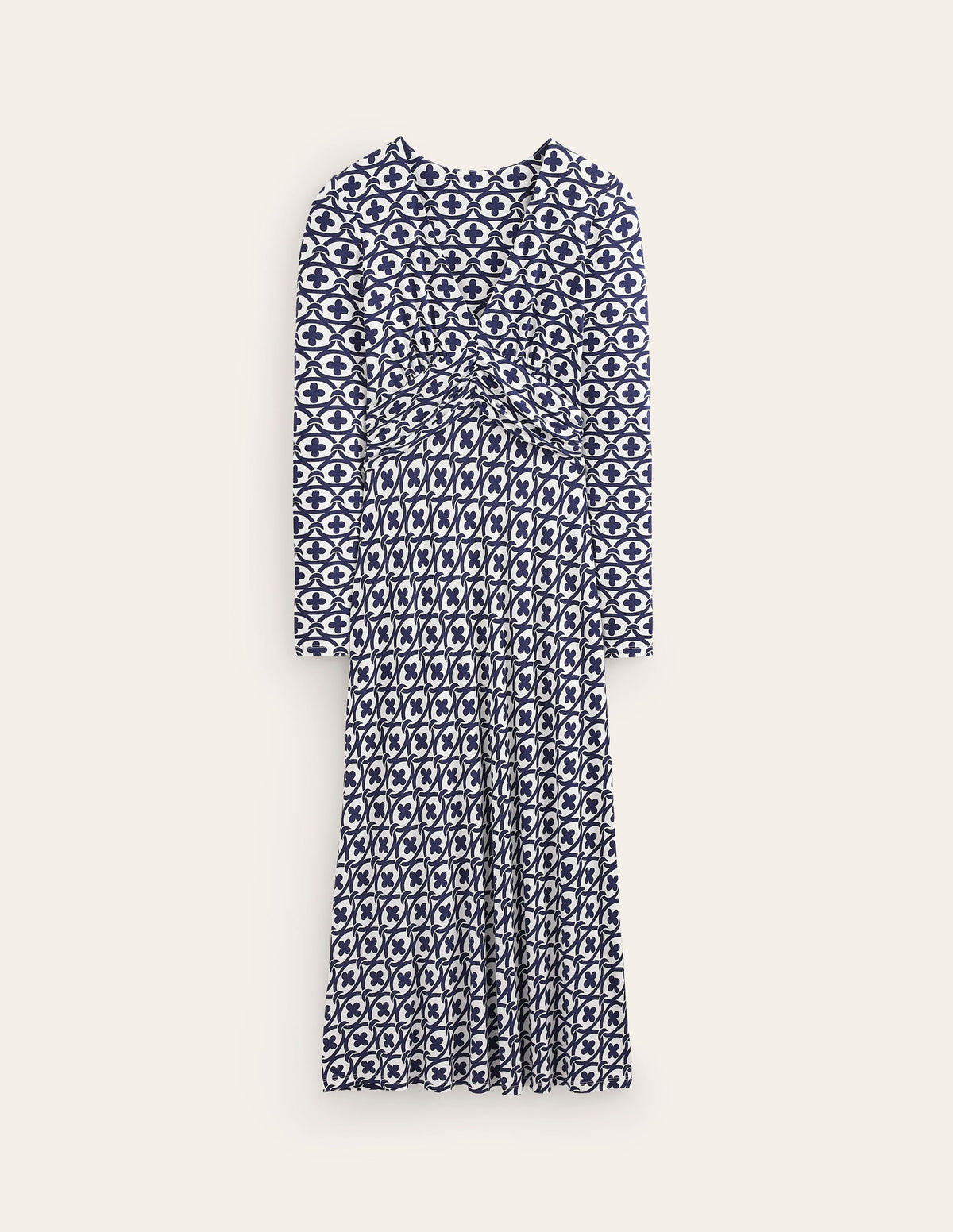 Elodie Empire Midi Dress-French Navy, Petal Chain-5