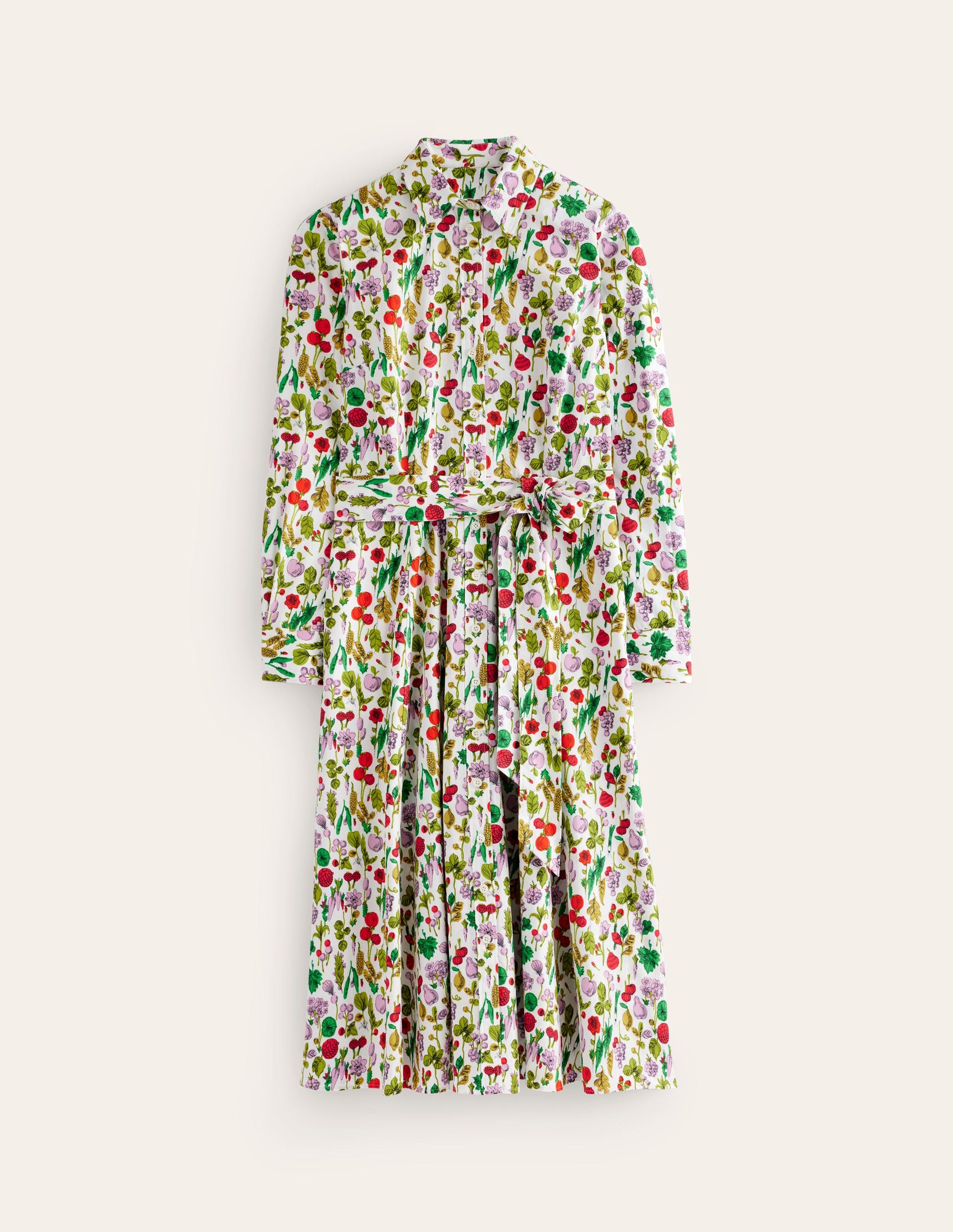 Amy Cotton Midi Shirt Dress-Ivory, Spring Crop-5
