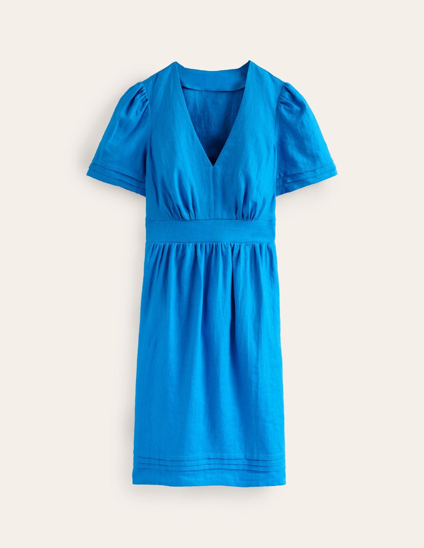 Eve Linen Short Dress-Brilliant Blue