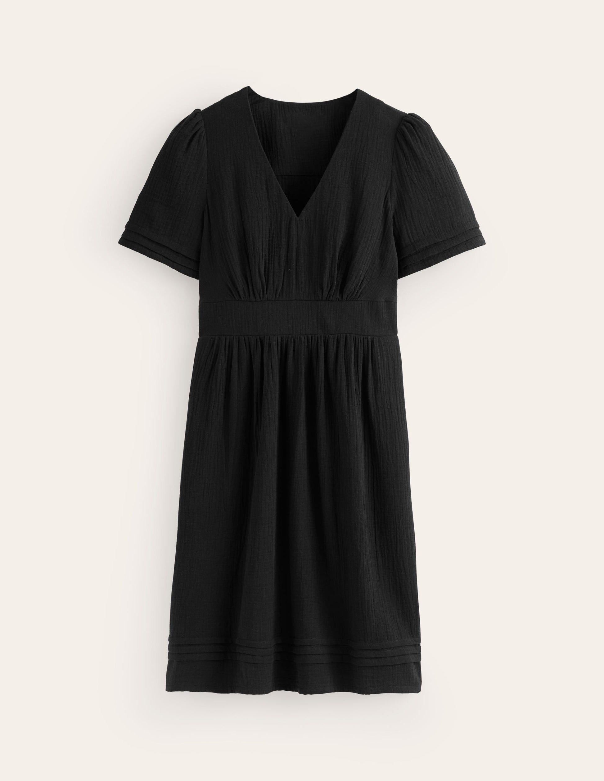 Eve Double Cloth Short Dress-Black-5