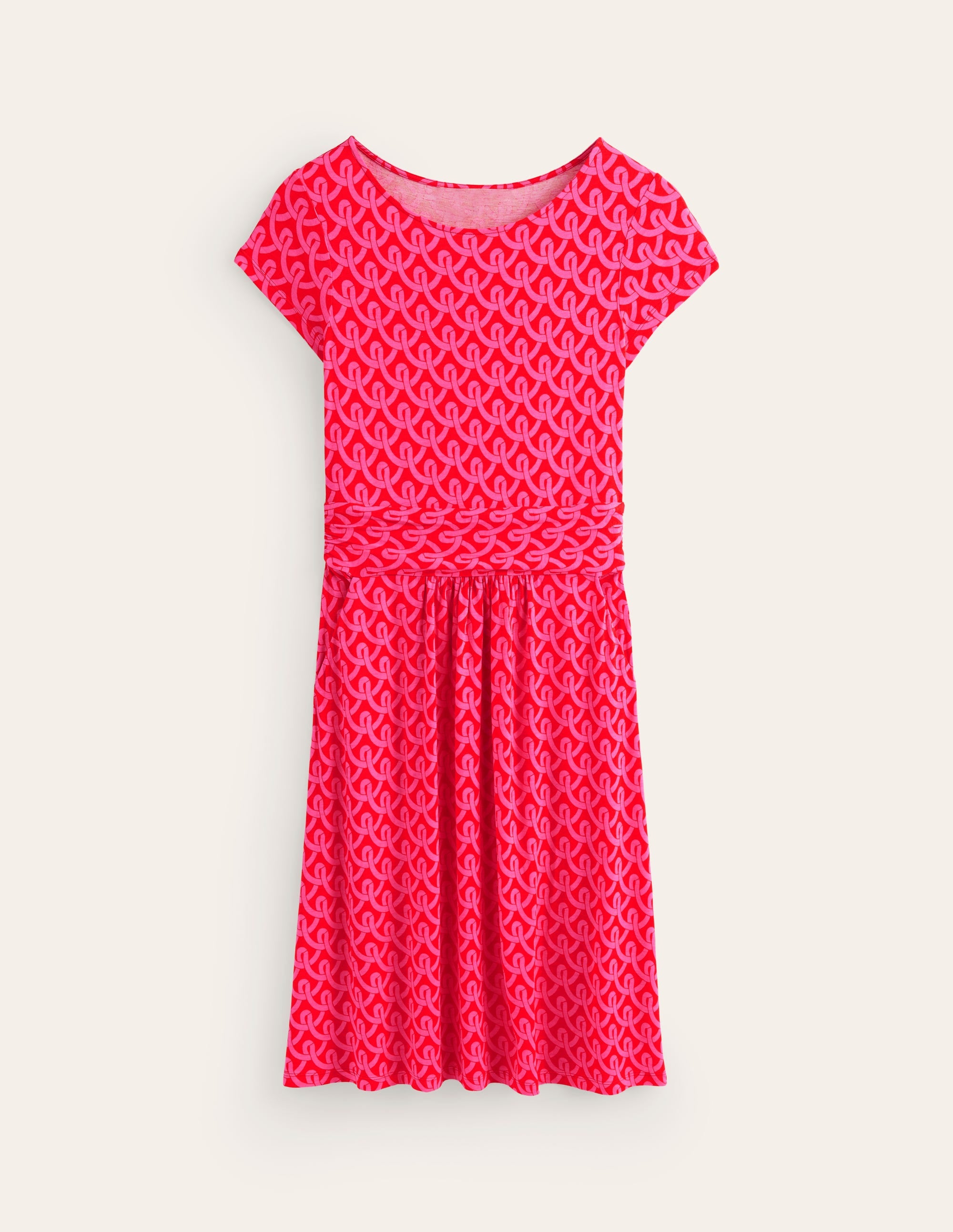 Amelie Jersey Dress-Sangria Sunset, Geo Terrace - Image 5