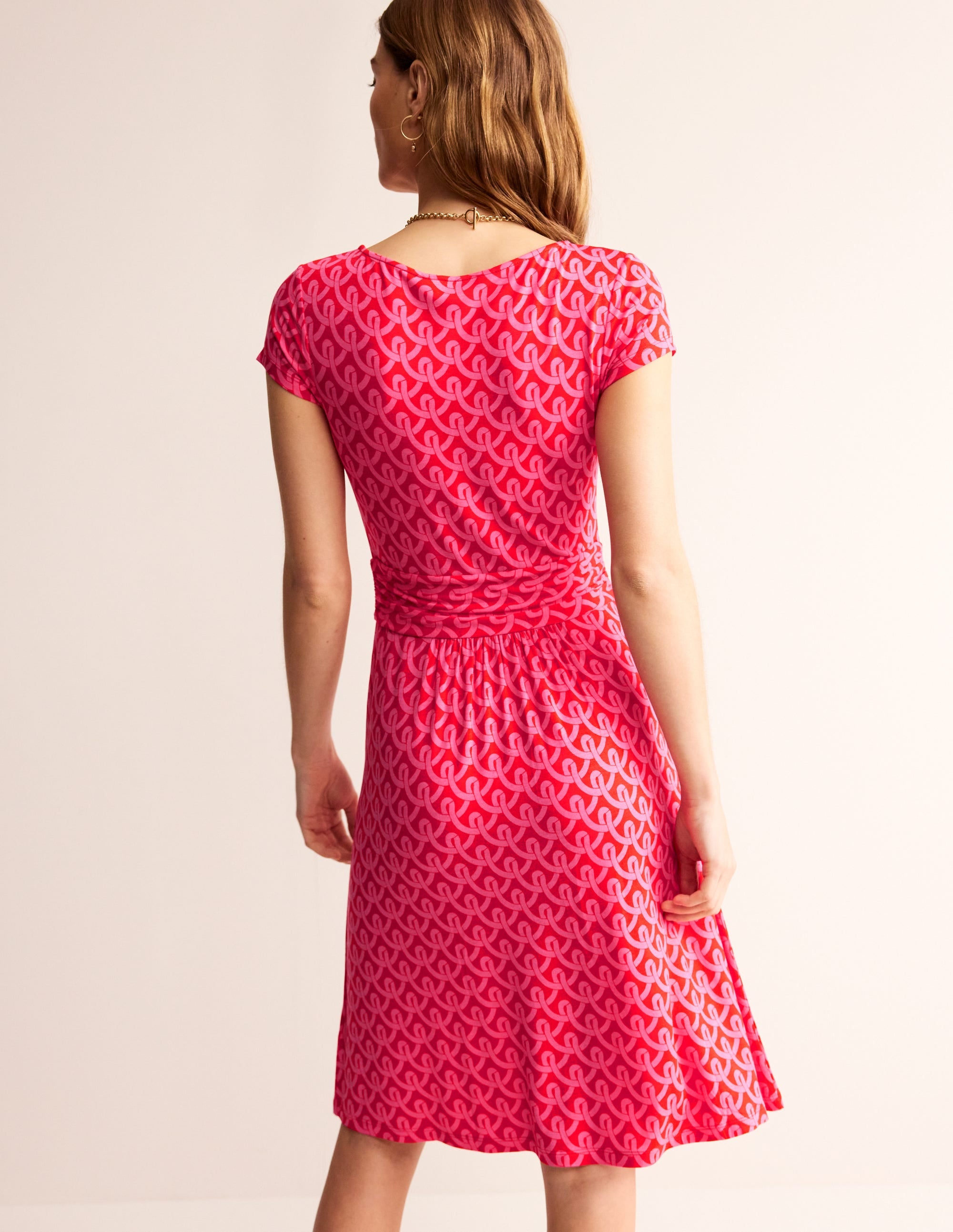 Amelie Jersey Dress-Sangria Sunset, Geo Terrace - Image 3