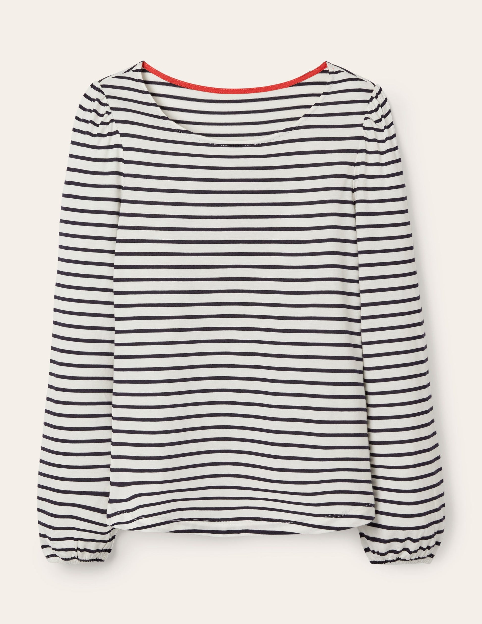Supersoft Long Sleeve Top-Ivory, Navy-5