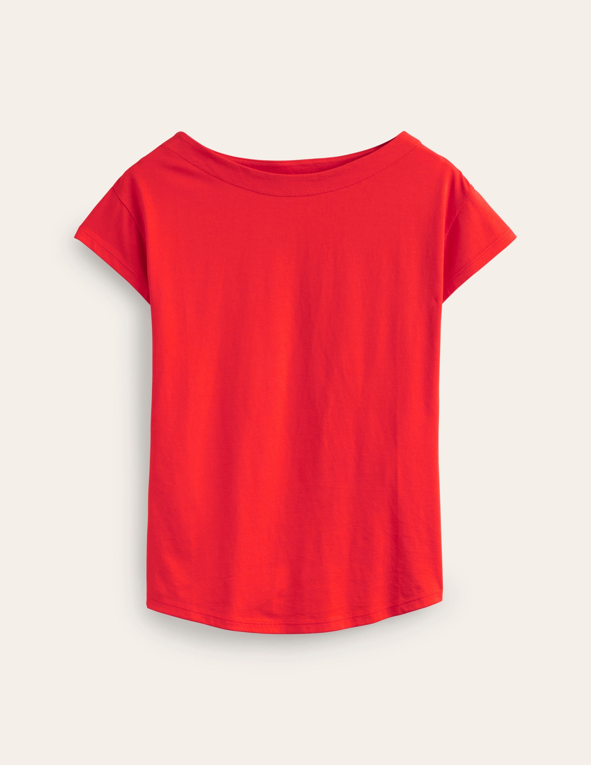 Supersoft Boat Neck T-Shirt-Poppy Red - Image 5