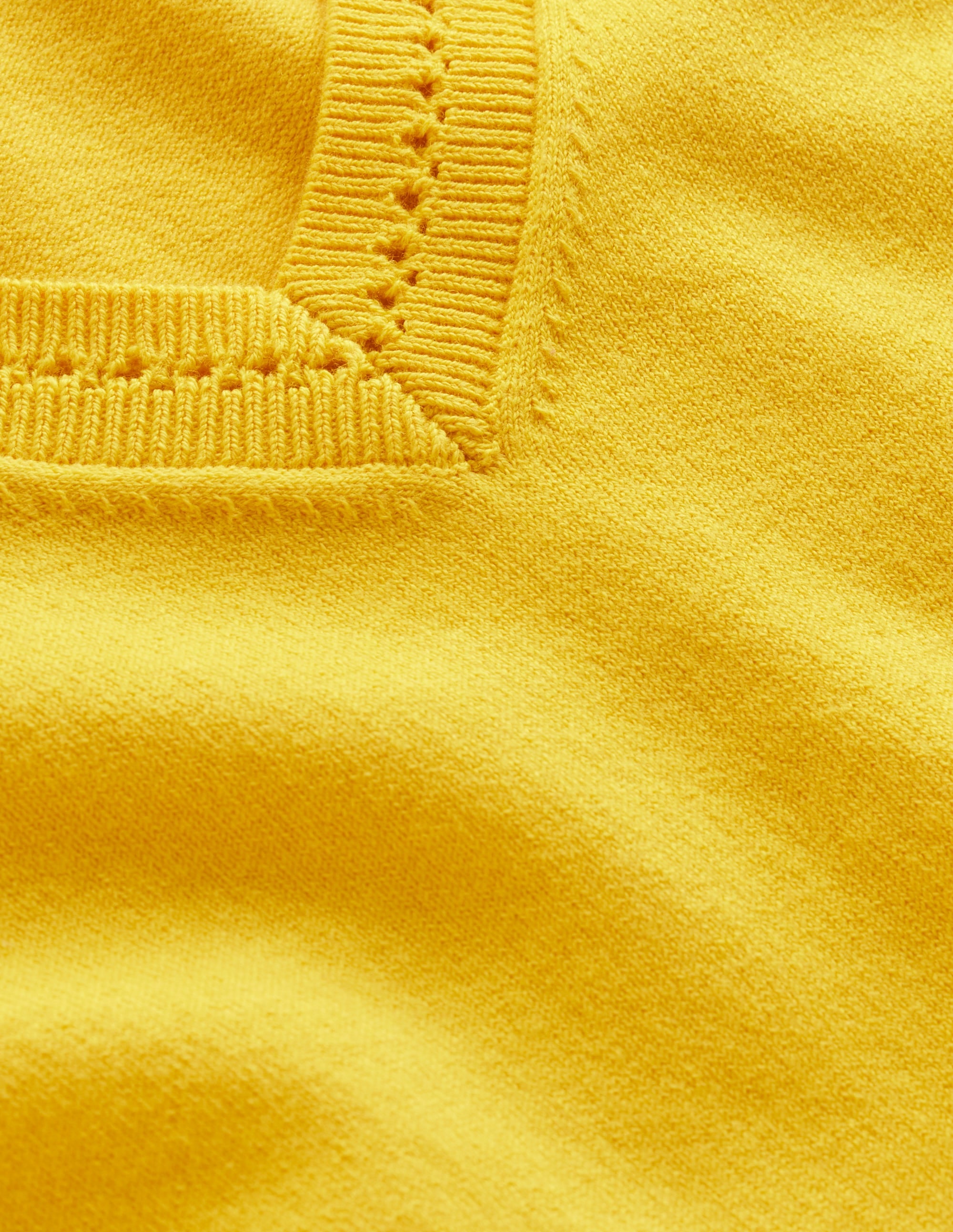 Catriona Cotton V-Neck Jumper-Passion Fruit Yellow - Image 6