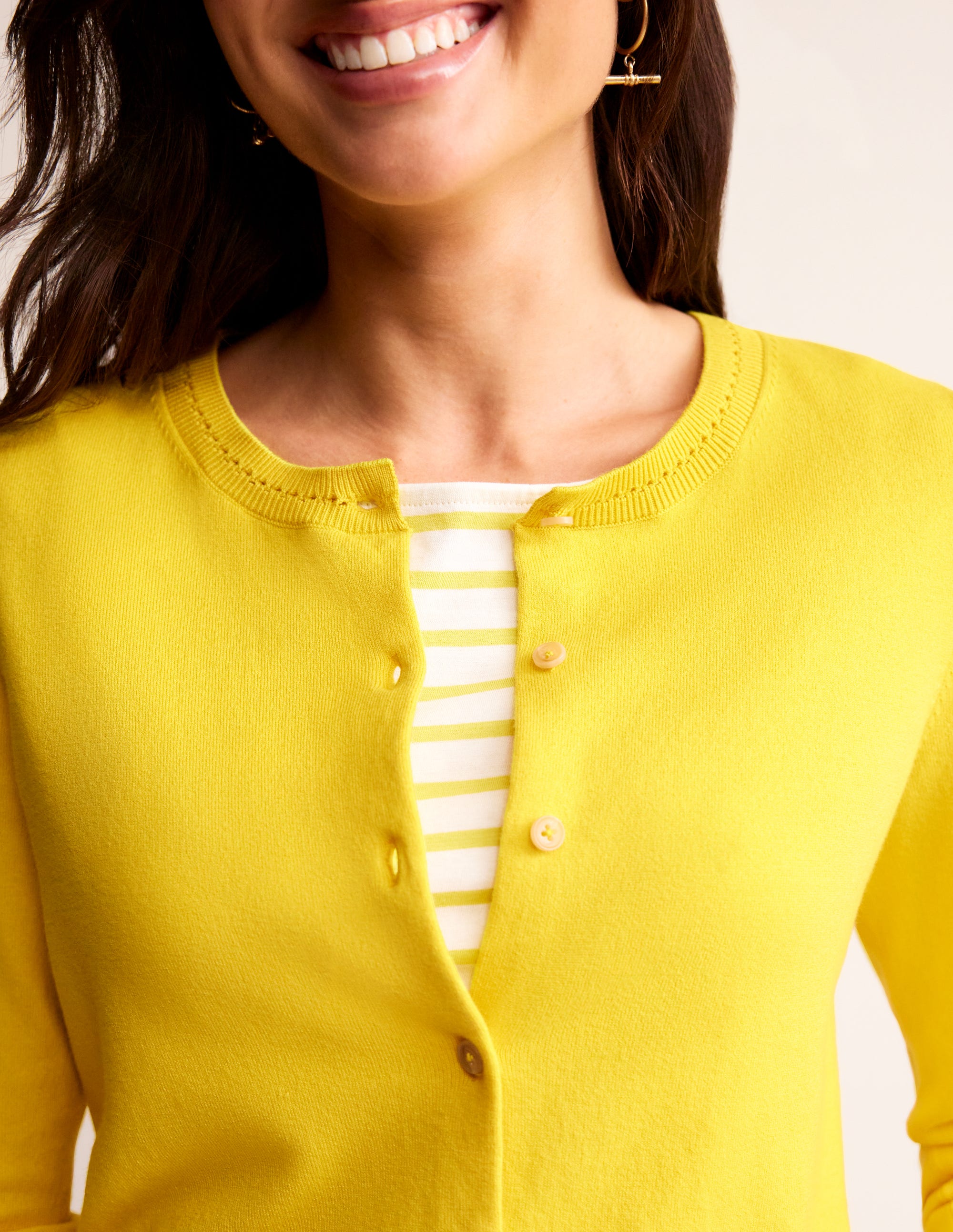 Catriona Cotton Cardigan-Mimosa Yellow - Image 2