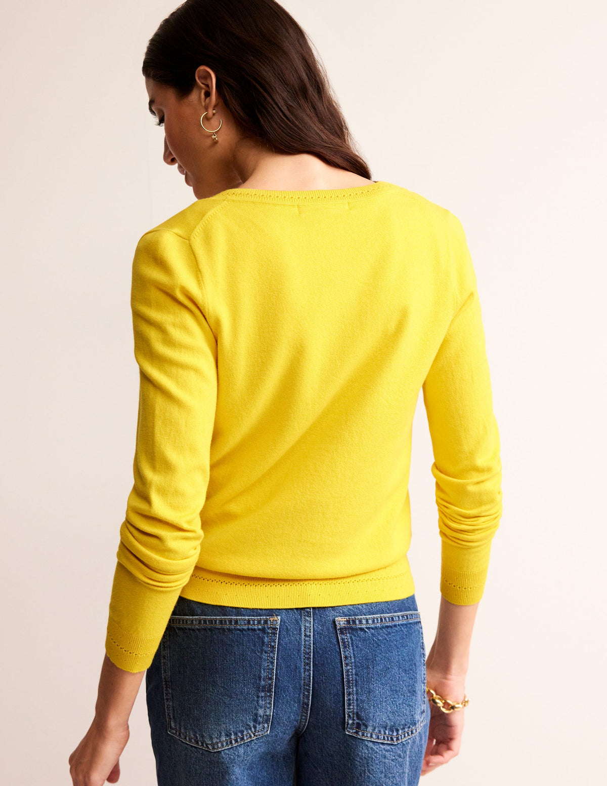 Catriona Cotton Cardigan-Mimosa Yellow - Image 3
