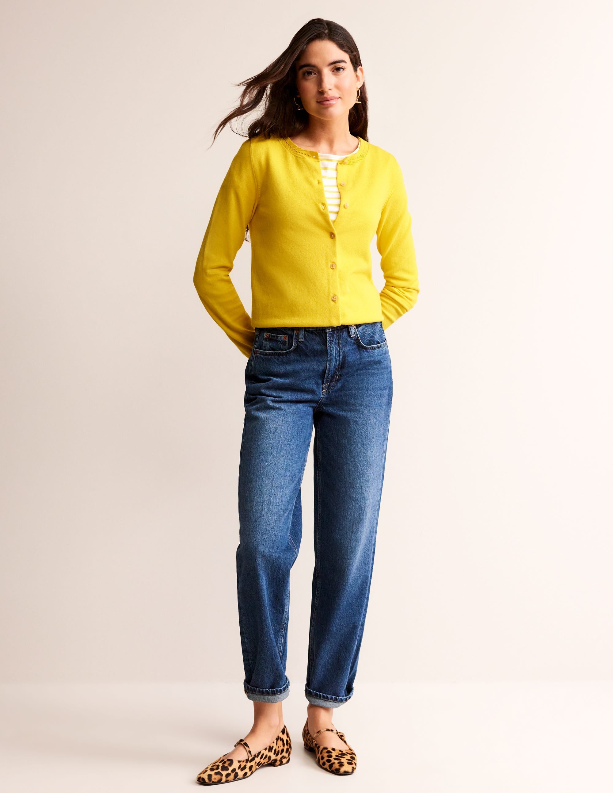 Catriona Cotton Cardigan-Mimosa Yellow - Image 4