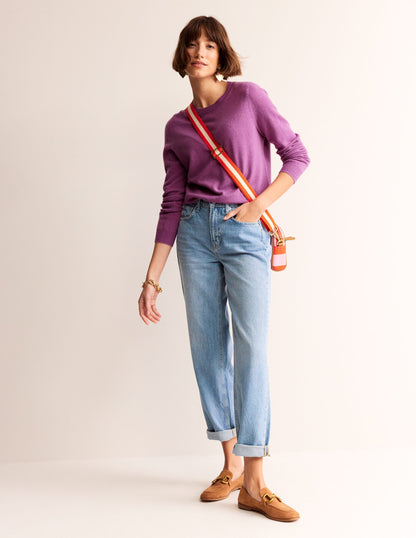 Eva Cashmere Crew Neck Sweater-Mulberry-4