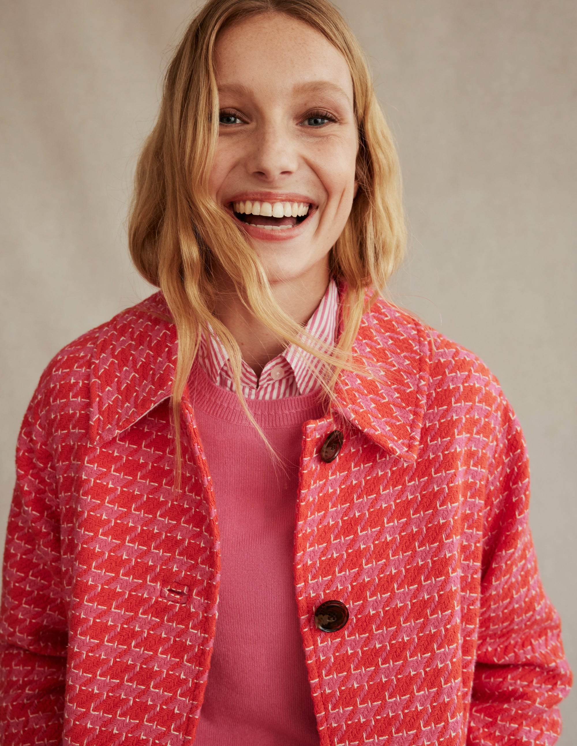 Eva Cashmere Crew Neck Sweater-Party Pink - Image 5