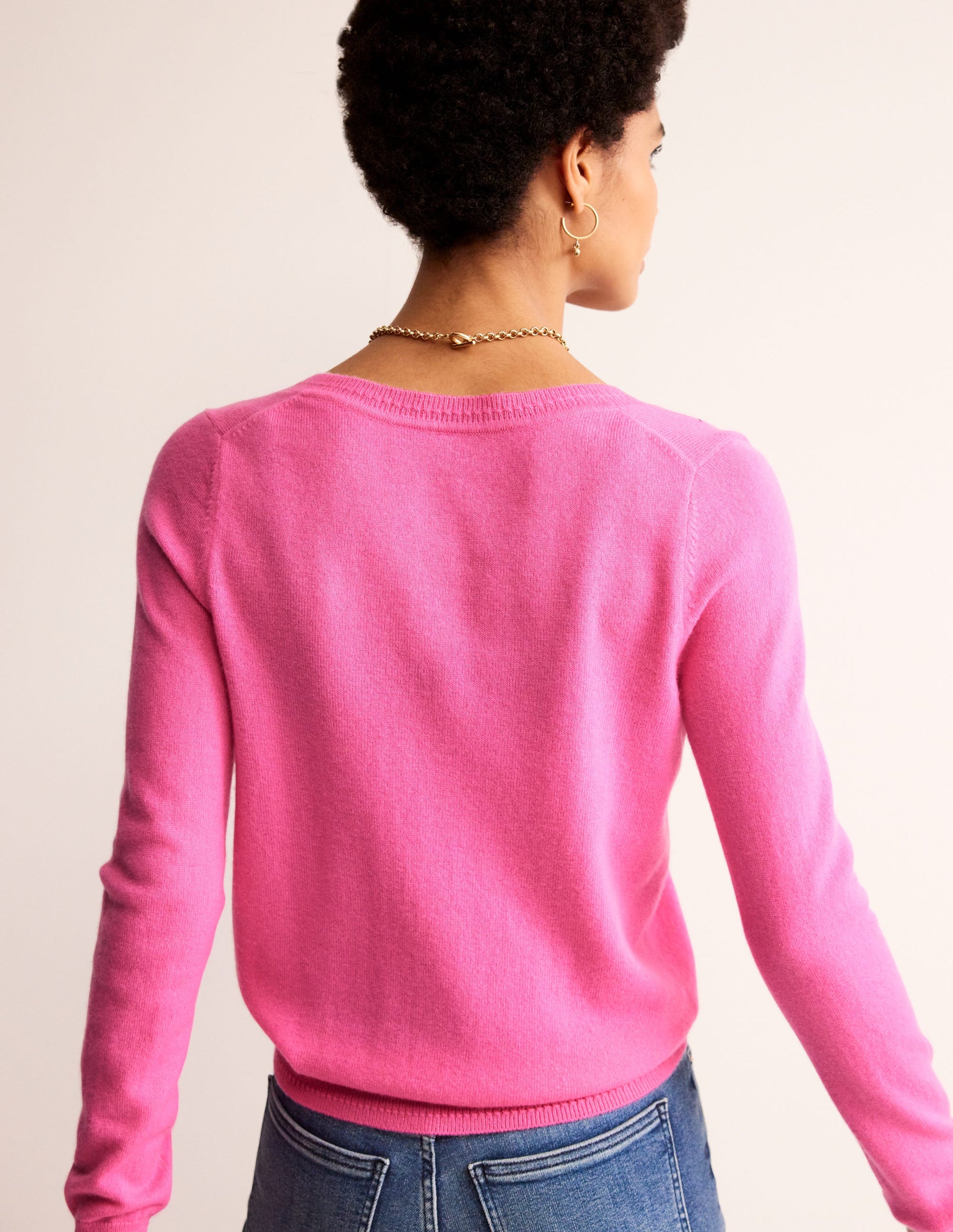 Eva Cashmere V-Neck Sweater-Sangria Sunset-4