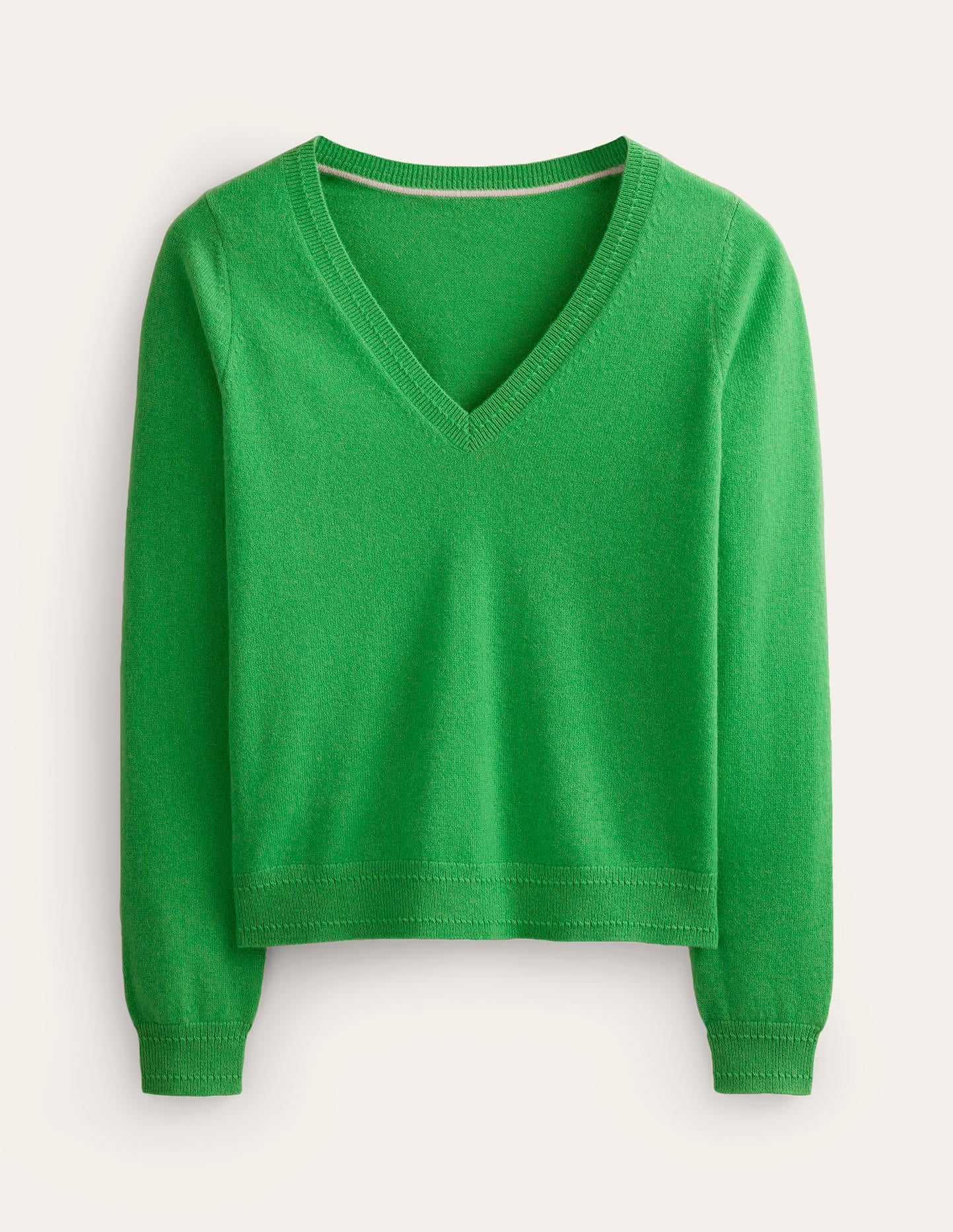 Eva Cashmere V-Neck Sweater-Bright Green-5