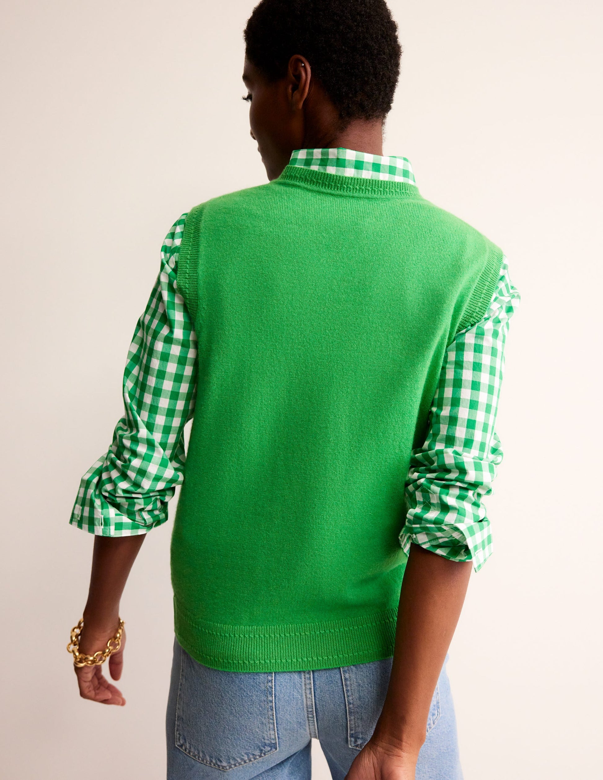 Eva Cashmere Vest-Bright Green-3