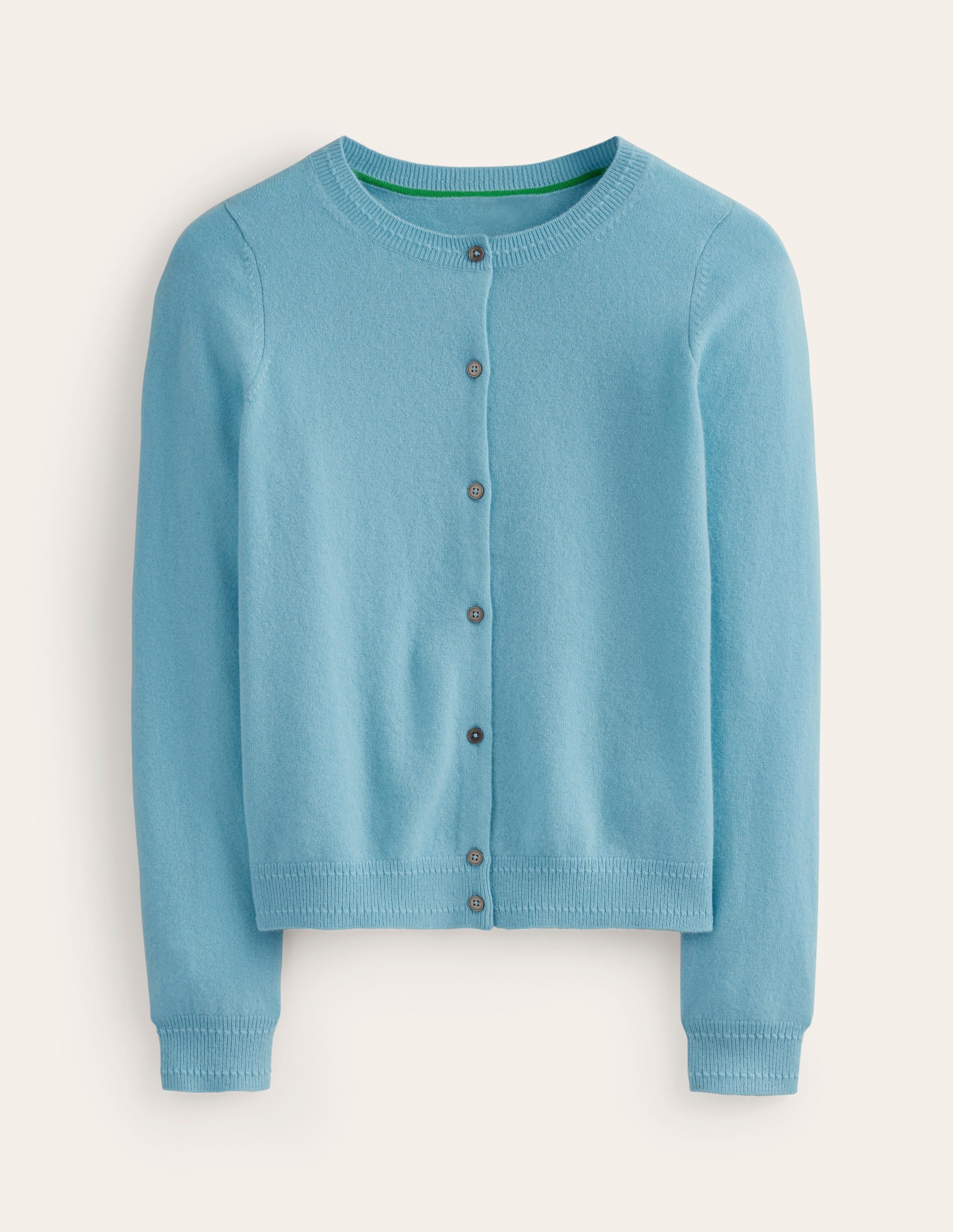 Eva Cashmere Crew Cardigan-Air Blue - Image 6