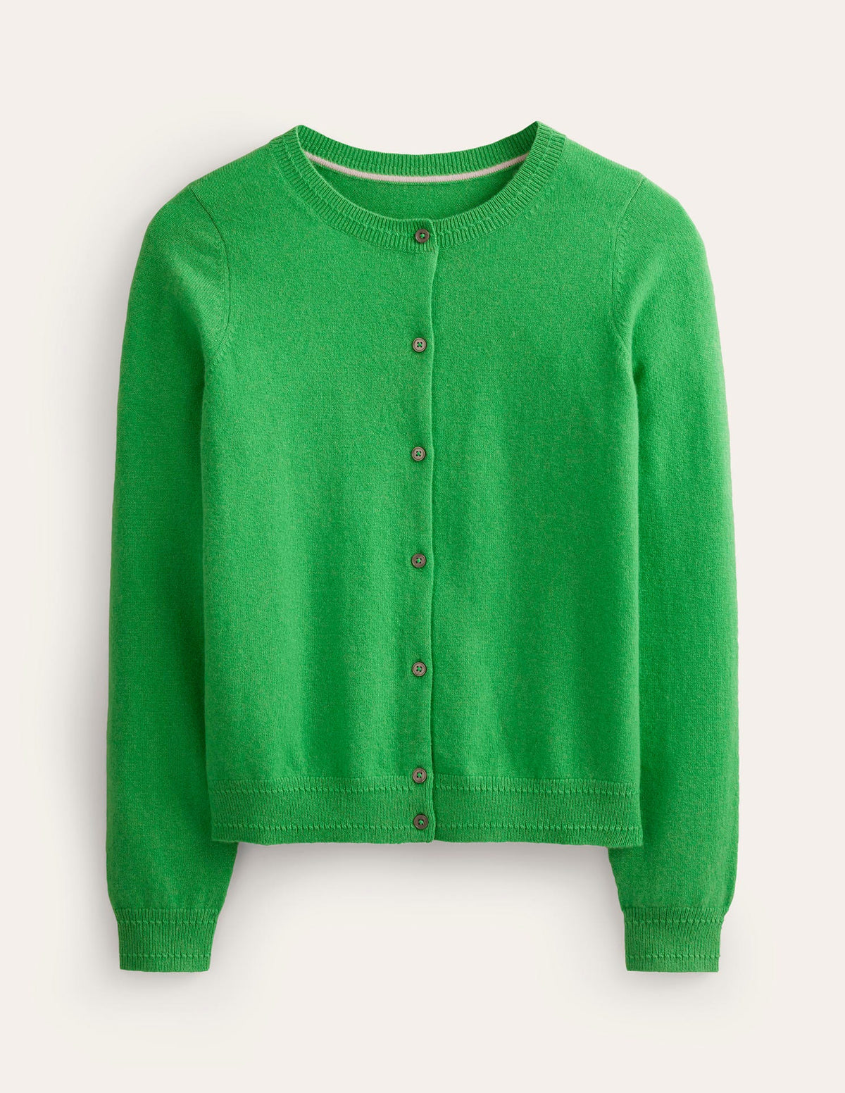 Eva Cashmere Crew Cardigan-Bright Green - Image 5