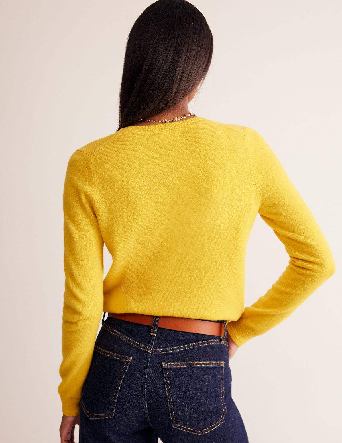 Eva Cashmere Crew Cardigan-Passion Fruit-3