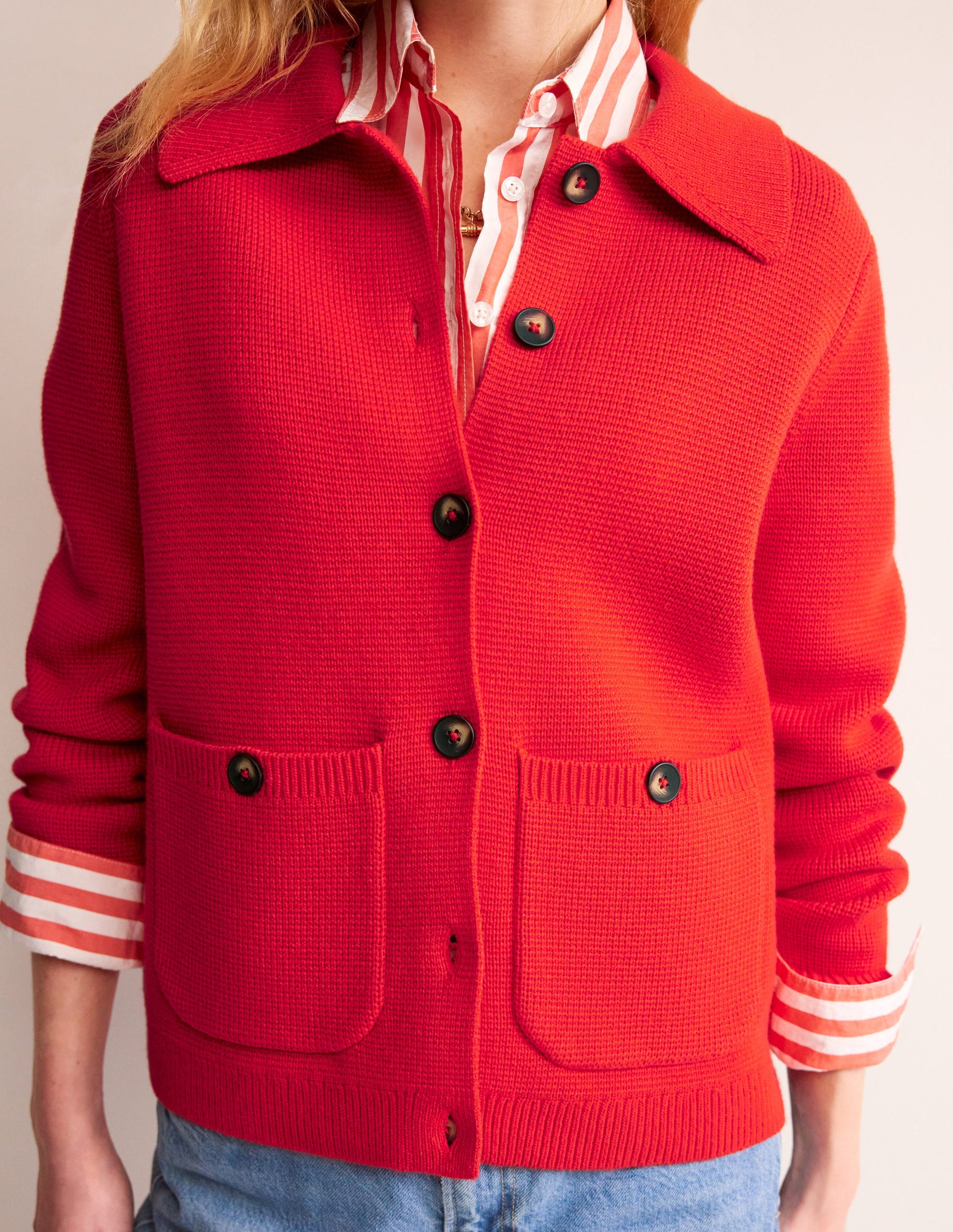 Emily Wool Blend Cardigan-Post Box Red-2