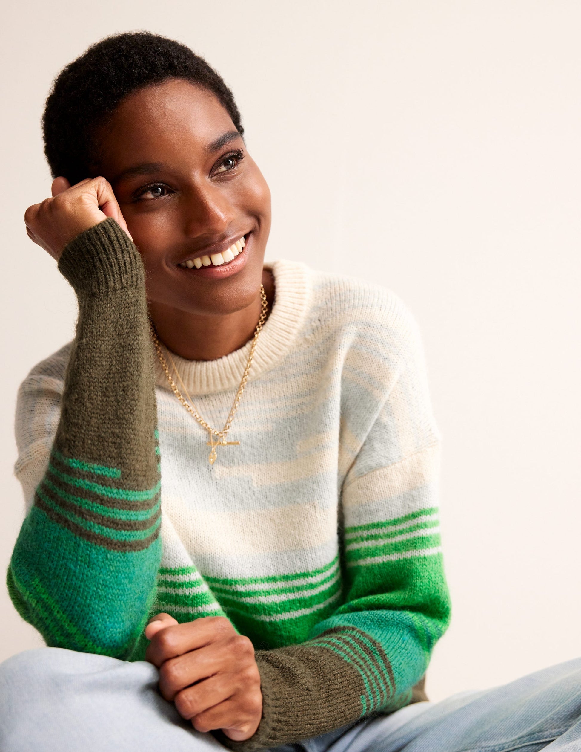 Scenic Crew Neck Sweater-Bright Green, Scenic Intarsia-1