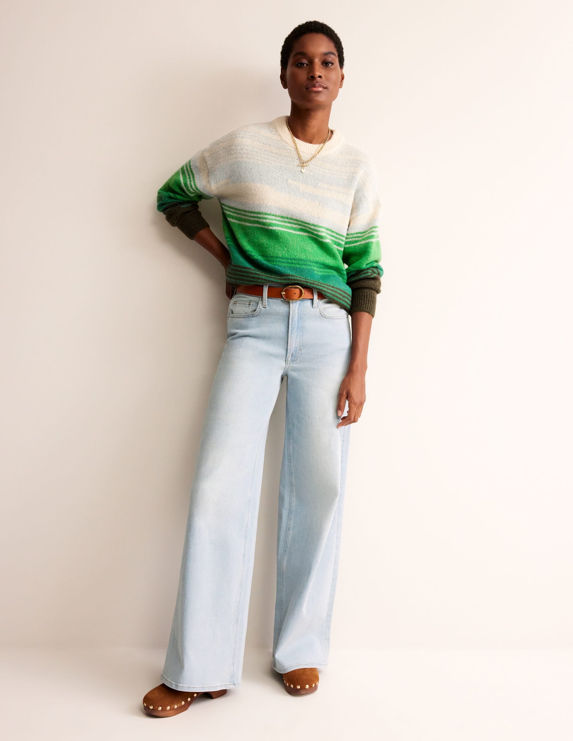 Scenic Crew Neck Sweater-Bright Green, Scenic Intarsia - Image 4