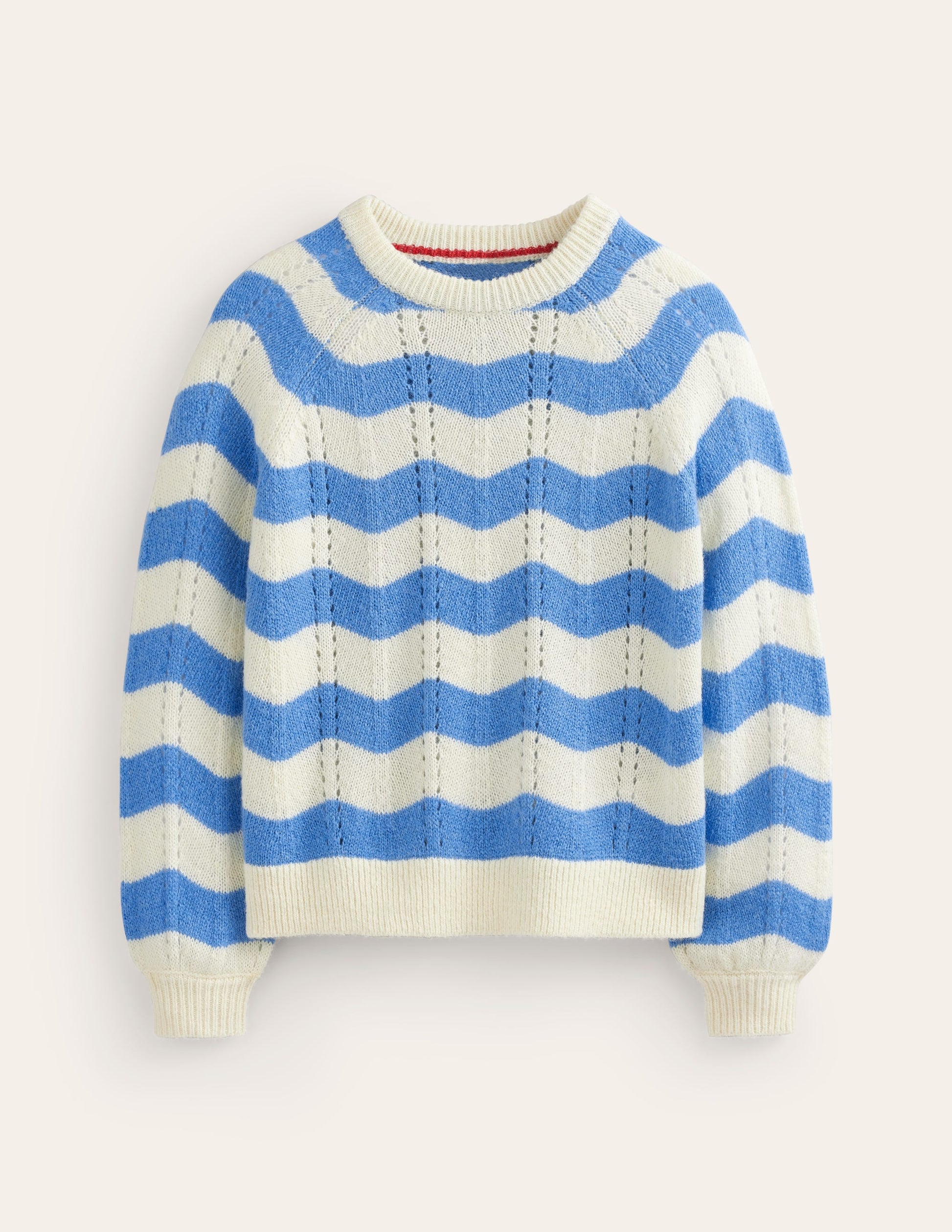 Fluffy Wave Sweater-Bright Blue, Warm Ivory Wave-6