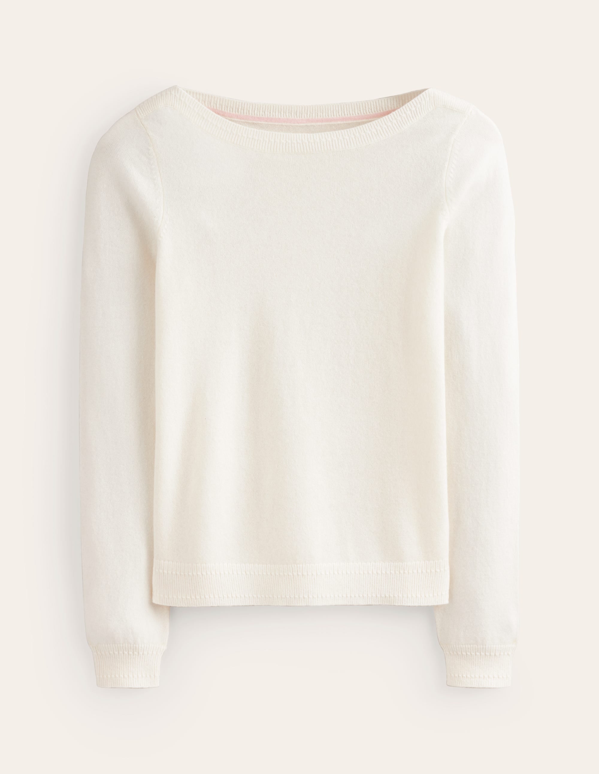 Eva Cashmere Boat Neck Sweater-Warm Ivory - Image 5