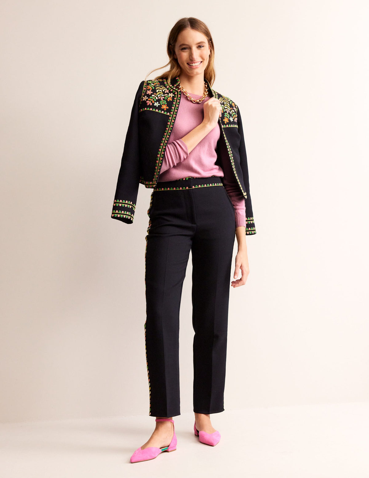 Eva Cashmere Boat Neck Sweater-Spring Blossom Pink - Image 4