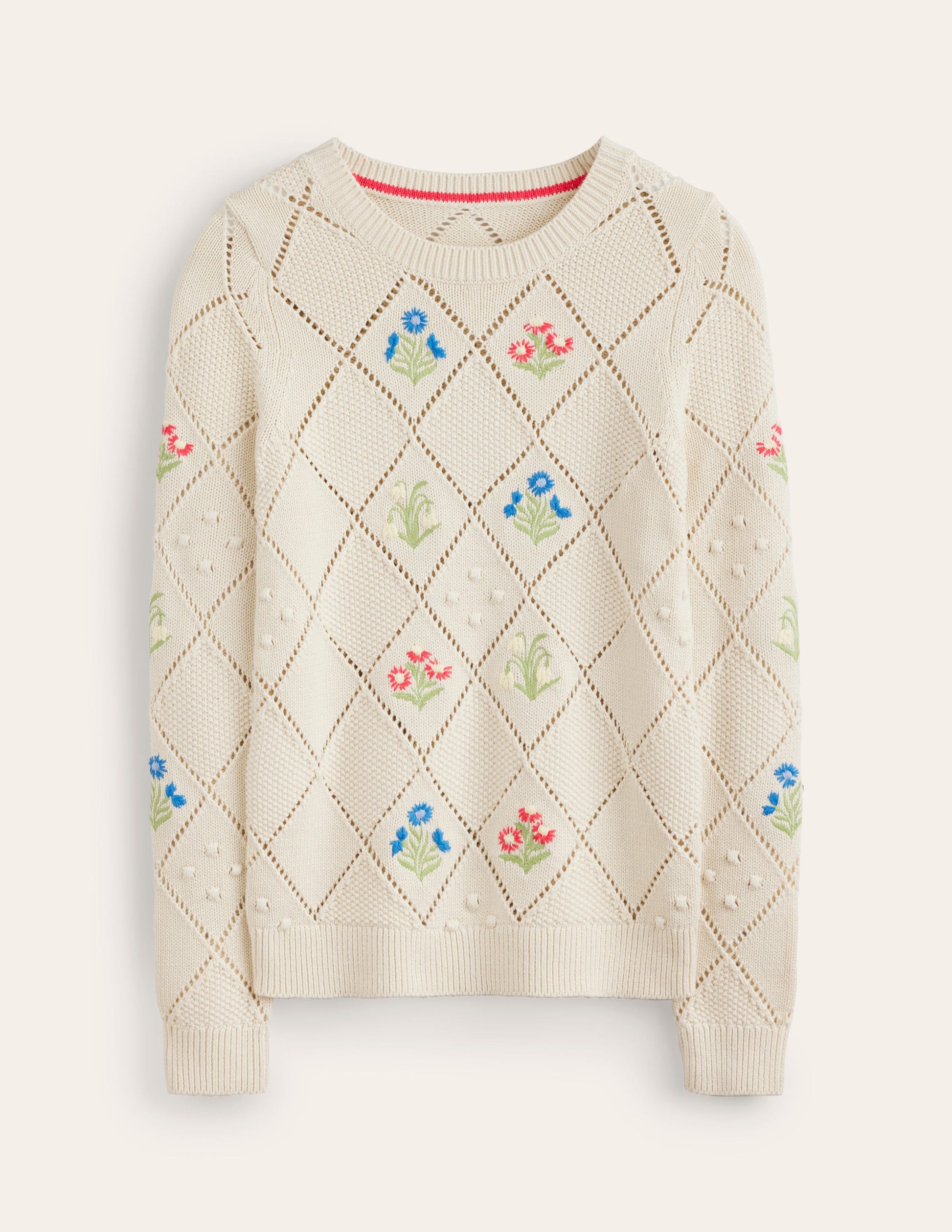Cotton Embroidered Sweater-Warm Ivory-5