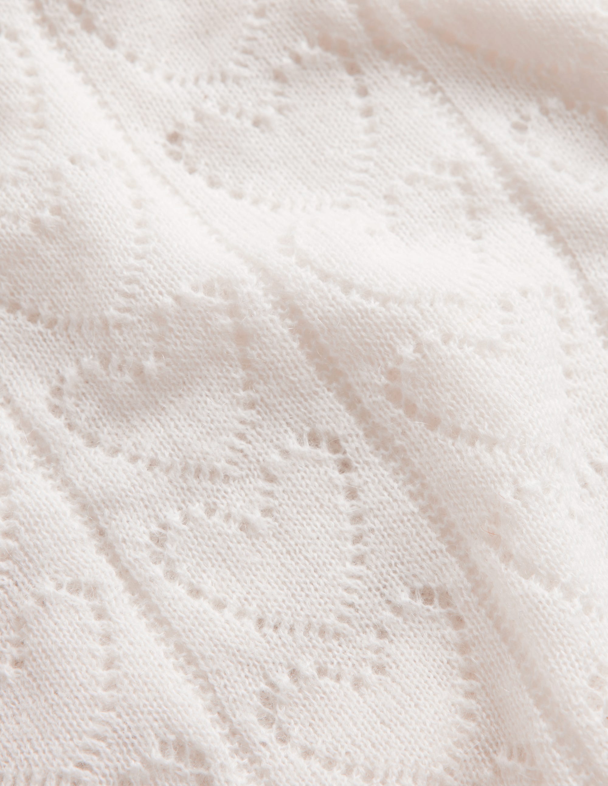 Fluffy Heart Pointelle Sweater-Warm Ivory - Image 6