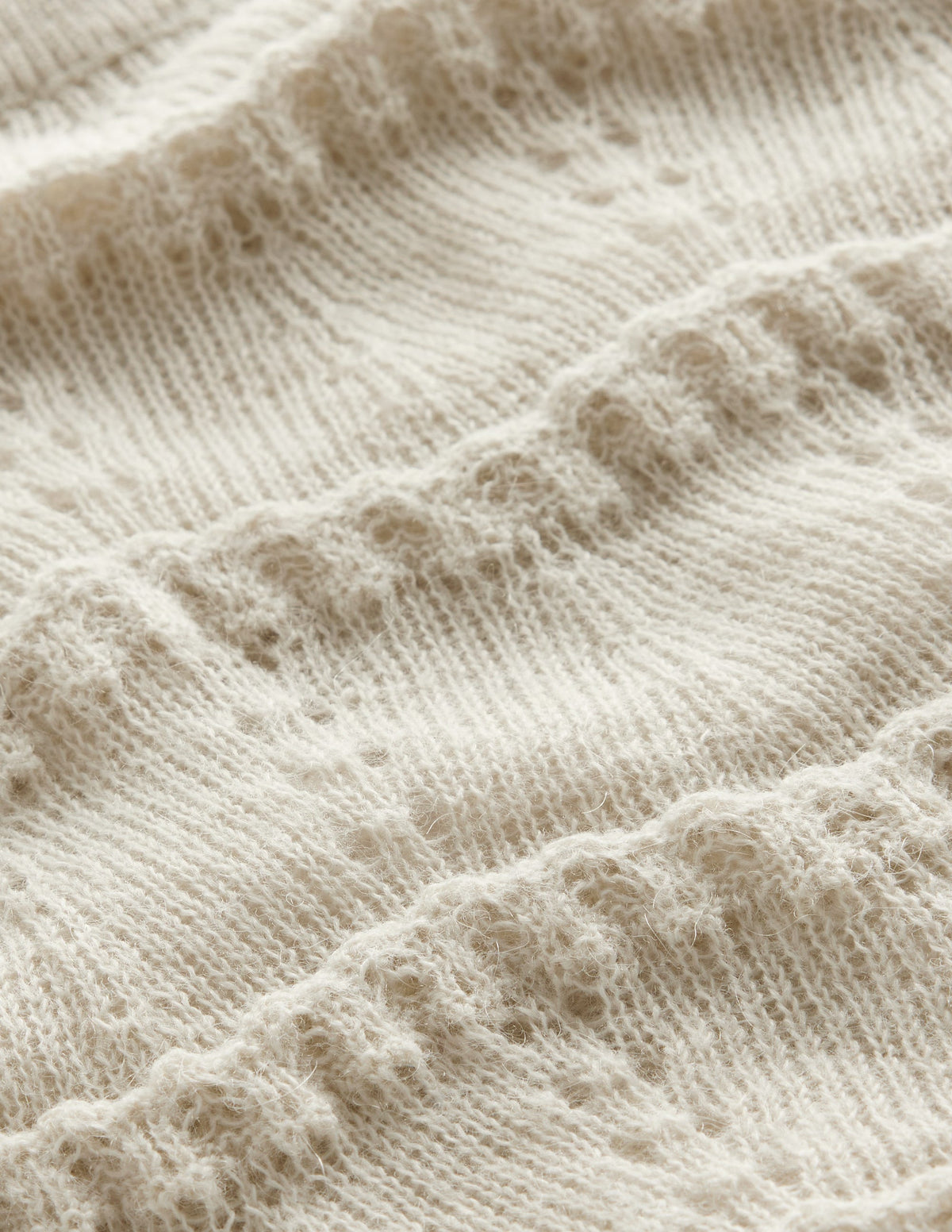 Fluffy Pointelle Sweater-Vanilla - Image 6