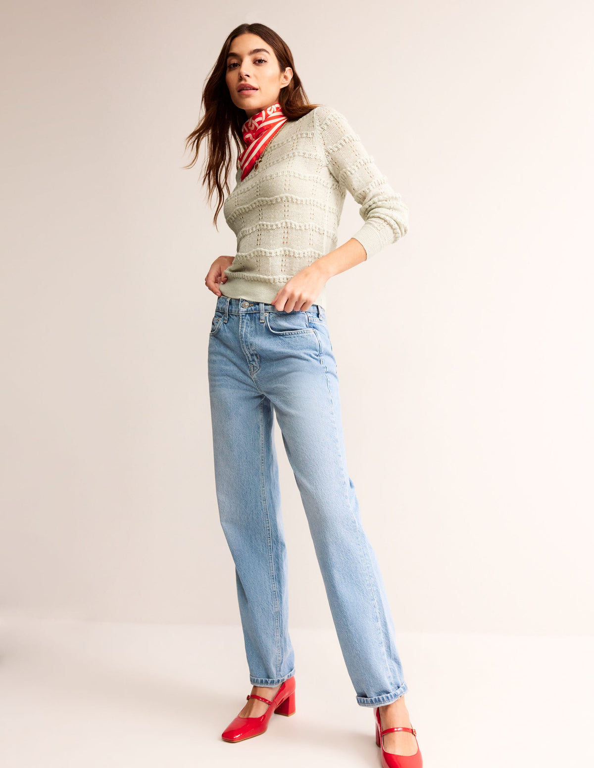 Fluffy Pointelle Sweater-Vanilla - Image 4