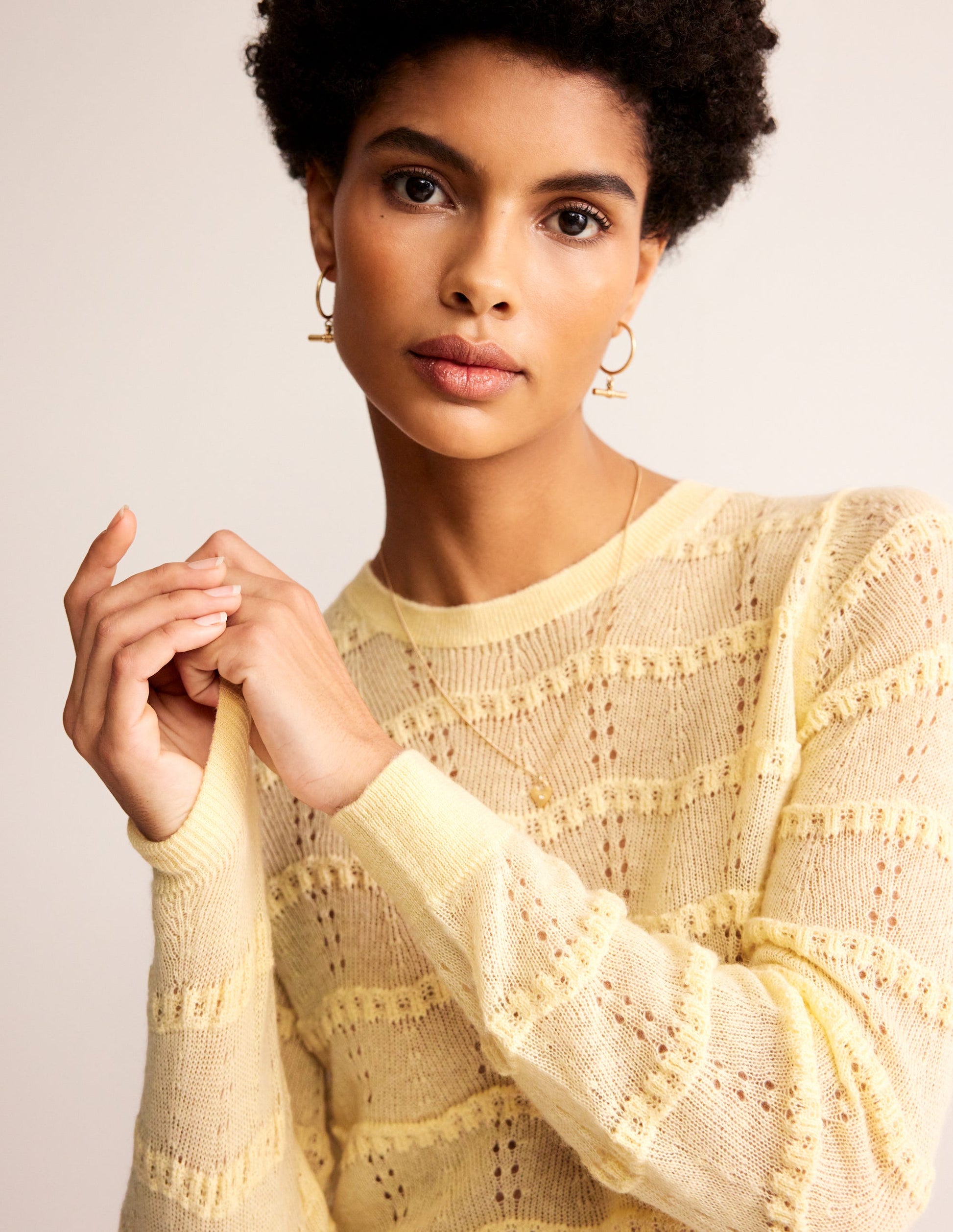 Fluffy Pointelle Sweater-Pear-2